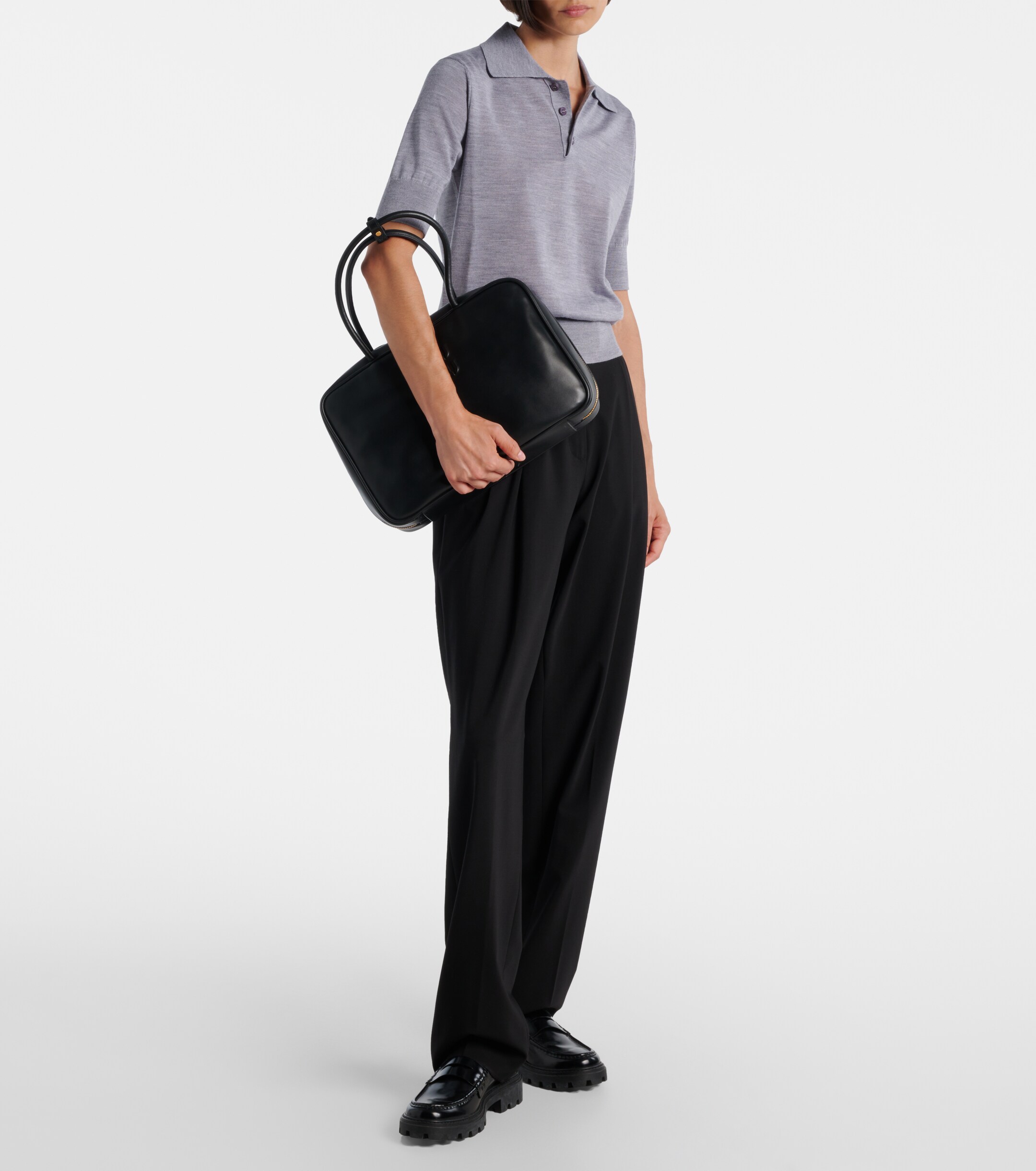 Ami Paris Ami Paris Wool and silk polo shirt