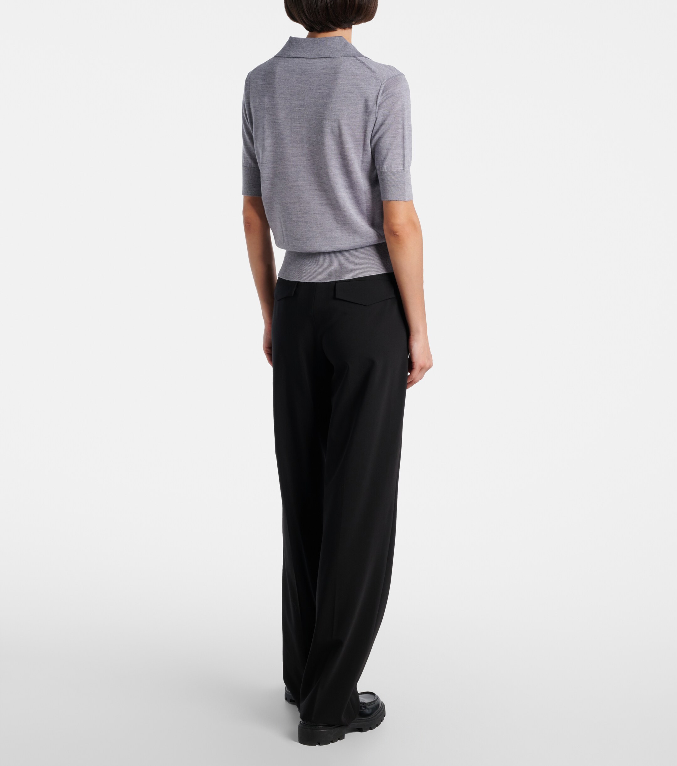 Ami Paris Ami Paris Wool and silk polo shirt