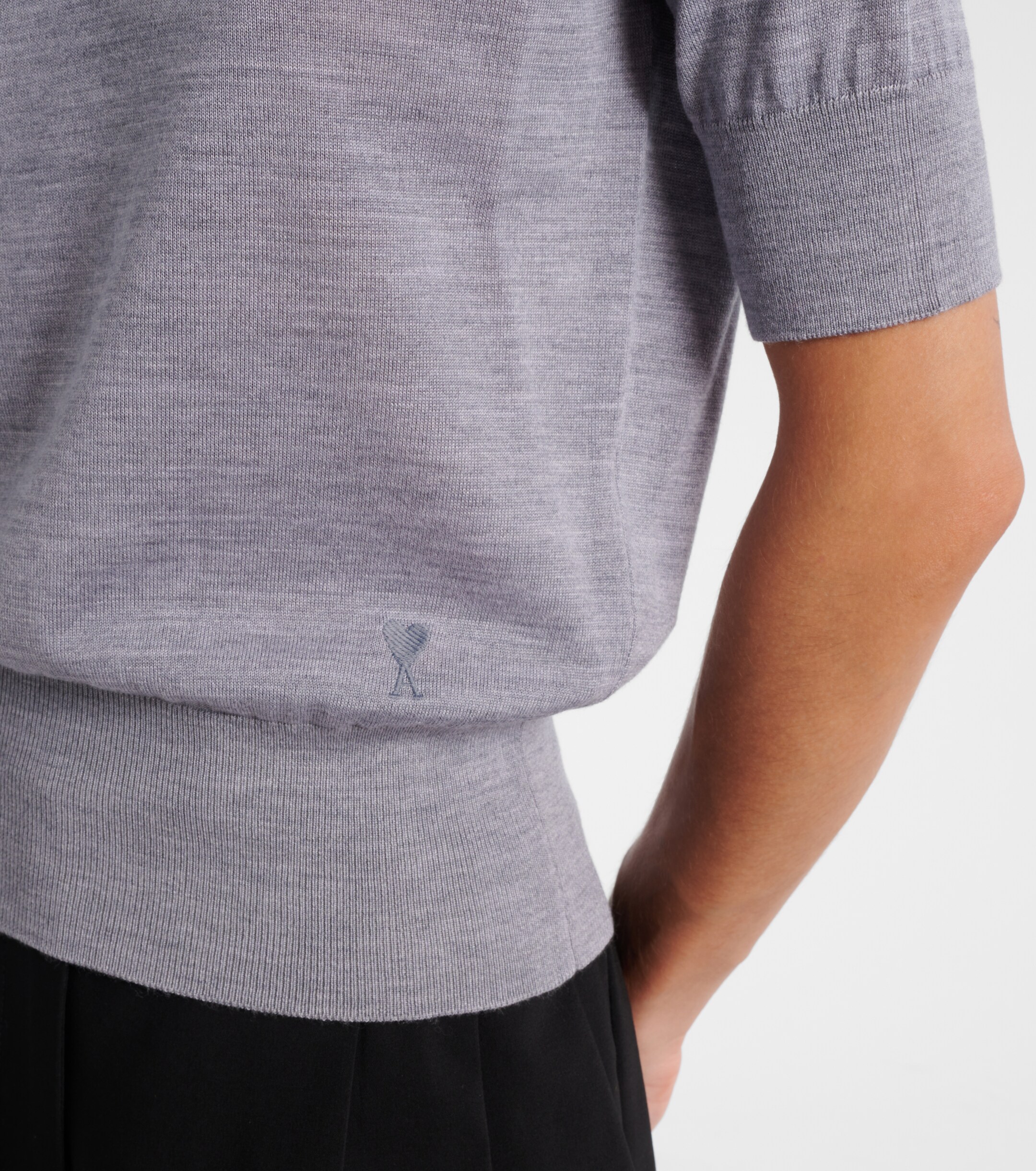 Ami Paris Ami Paris Wool and silk polo shirt