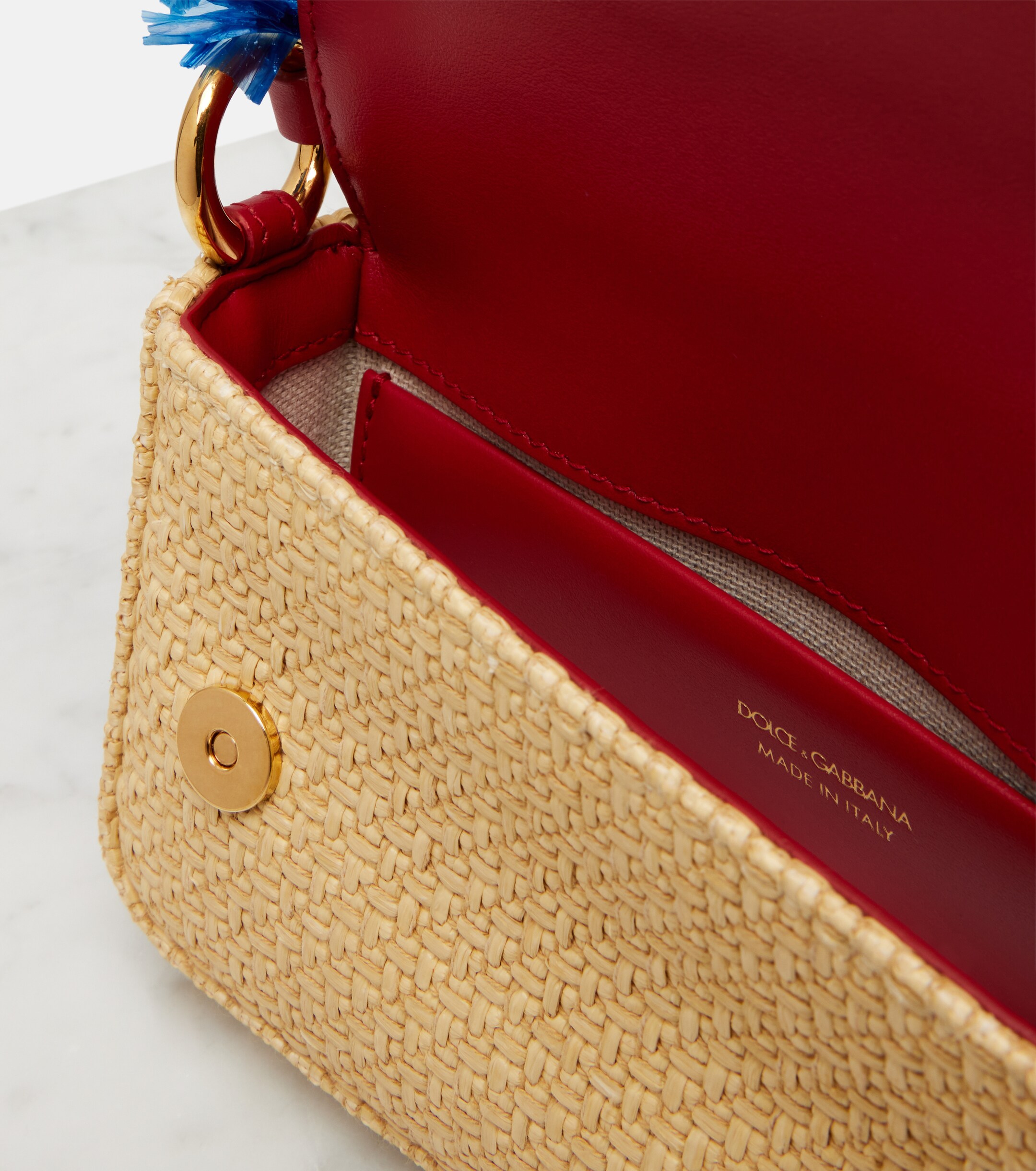 Dolce&Gabbana 3.5 Small raffia-effect crossbody bag
