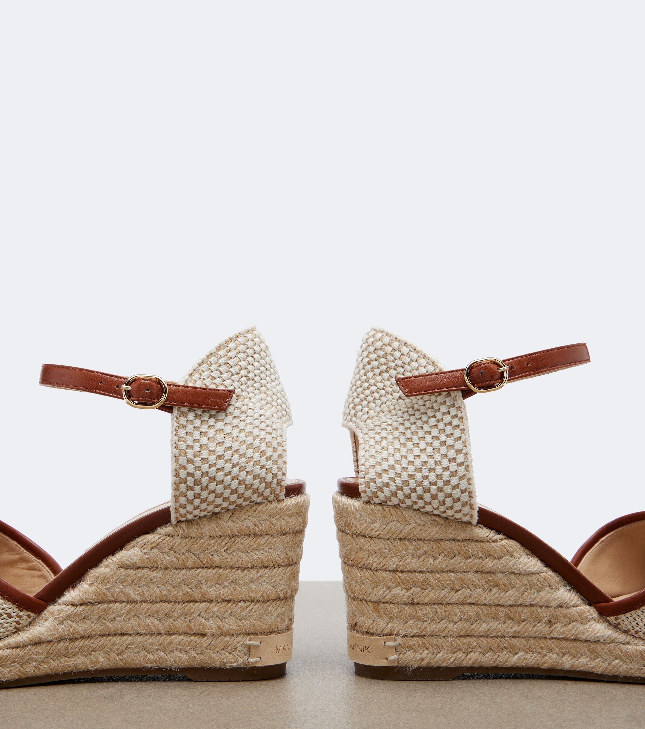 MANOLO BLAHNIK Manolo Blahnik Espadrahi raffia-effect espadrille wedges