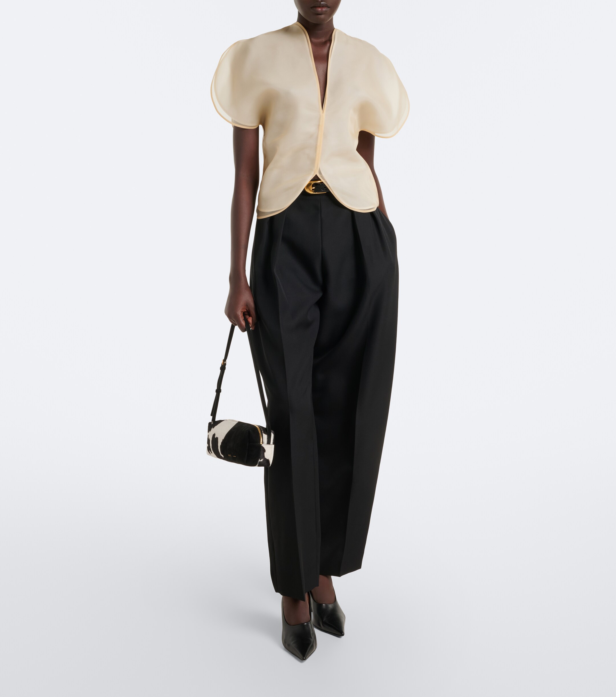 KHAITE Khaite Kye Small paneled calf hair shoulder bag