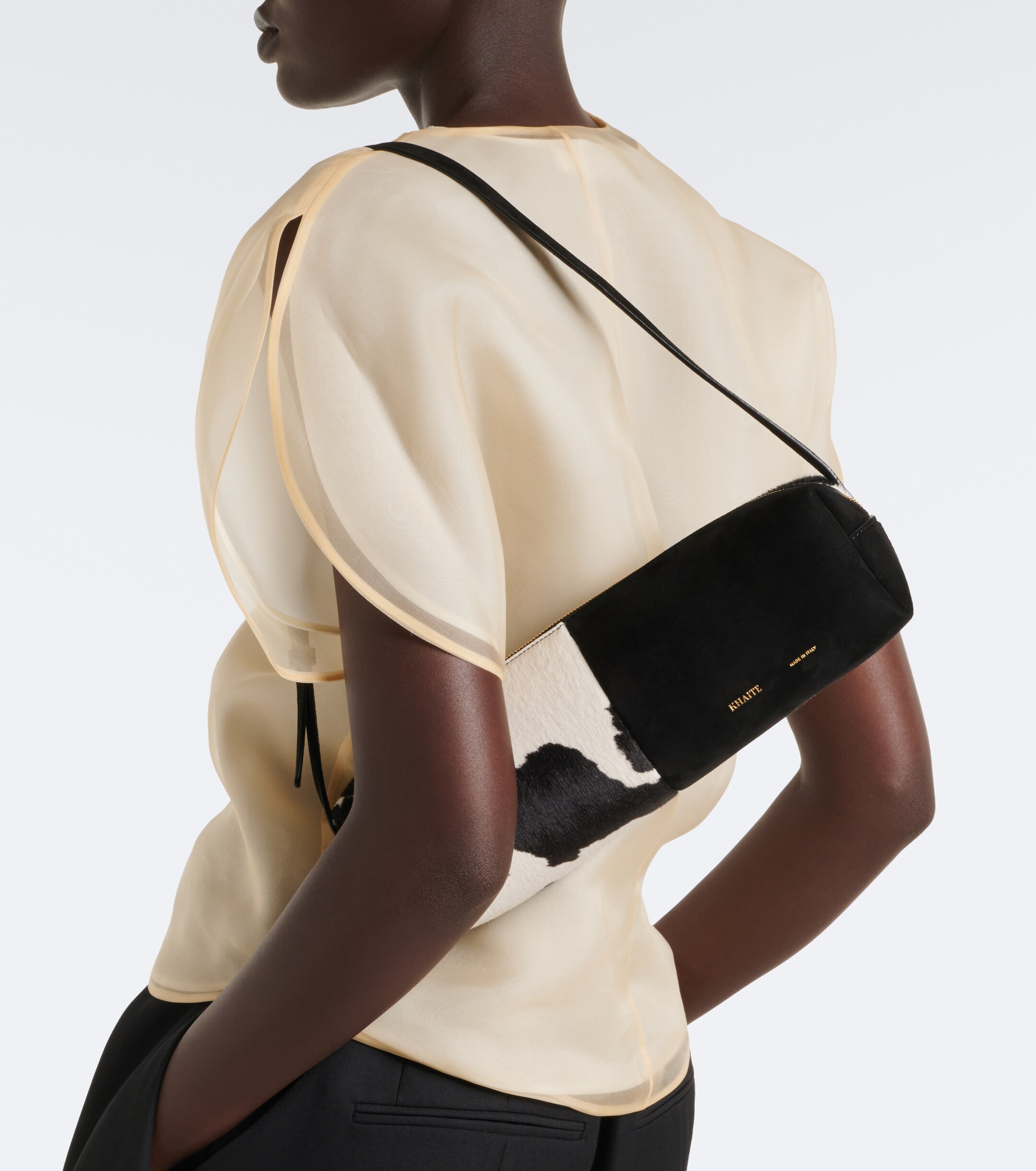 KHAITE Khaite Kye Small paneled calf hair shoulder bag