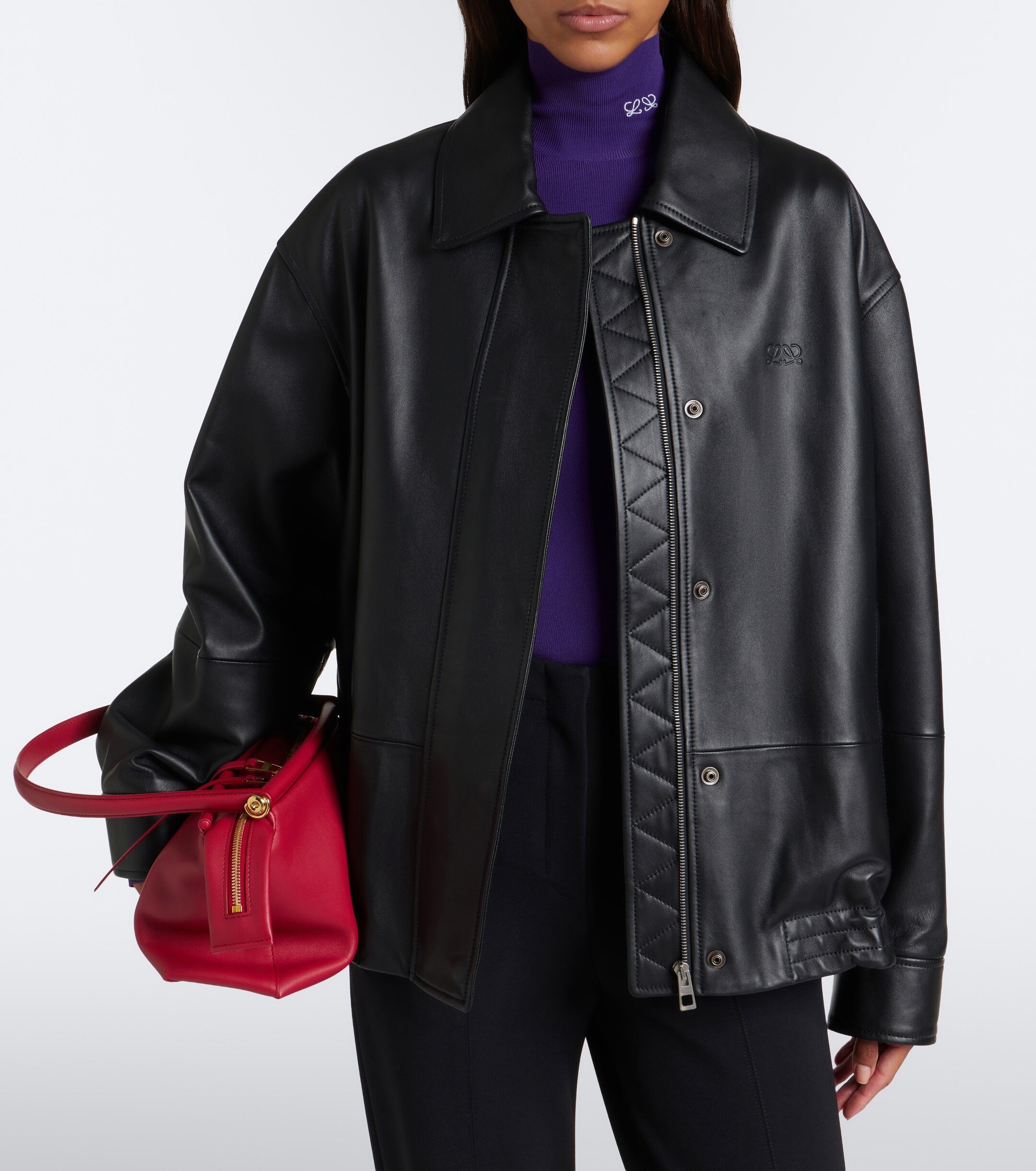 Loewe Loewe Oversized leather jacket