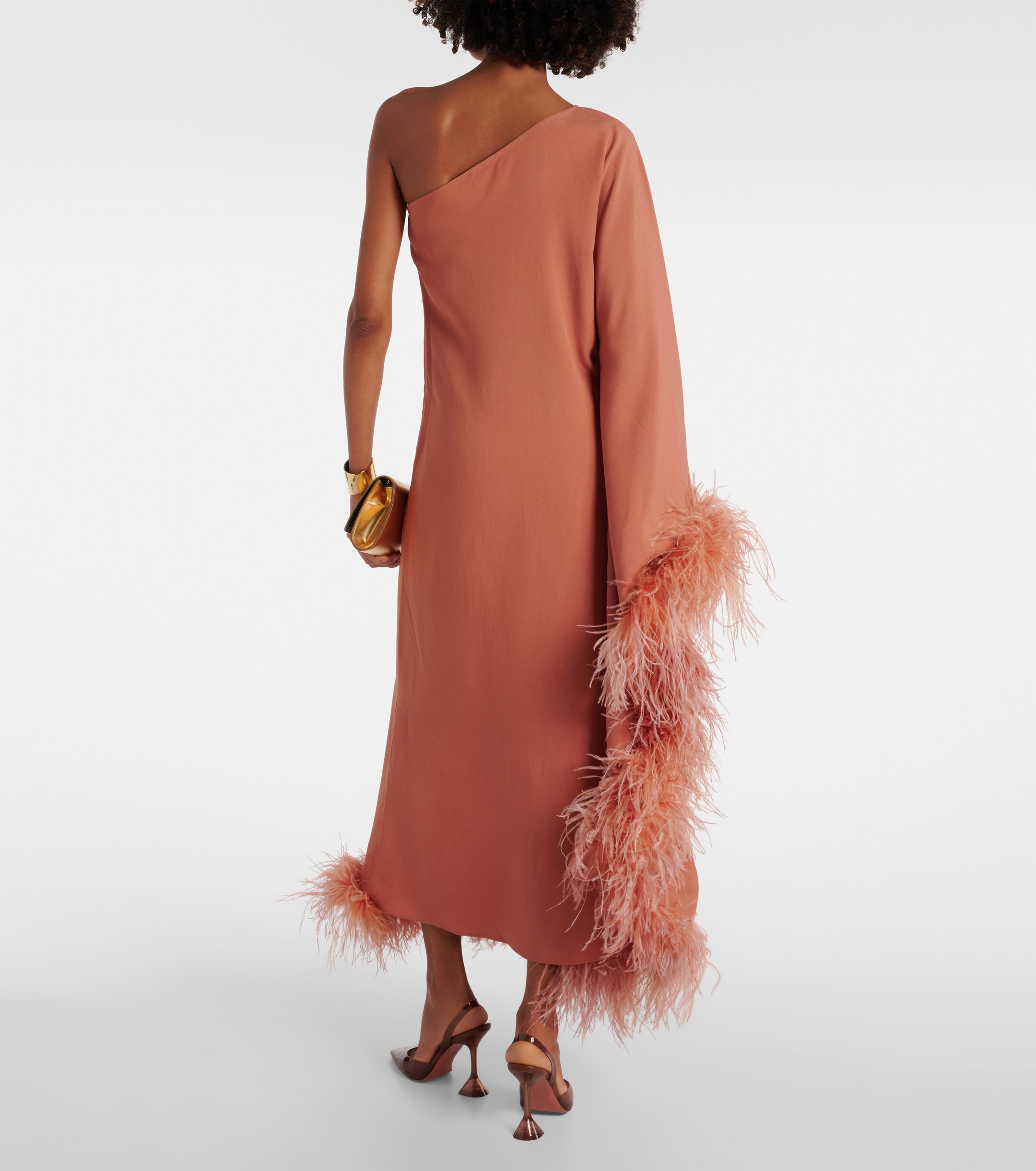 Taller Marmo Ubud Extravaganza feather-trimmed gown thumbnail