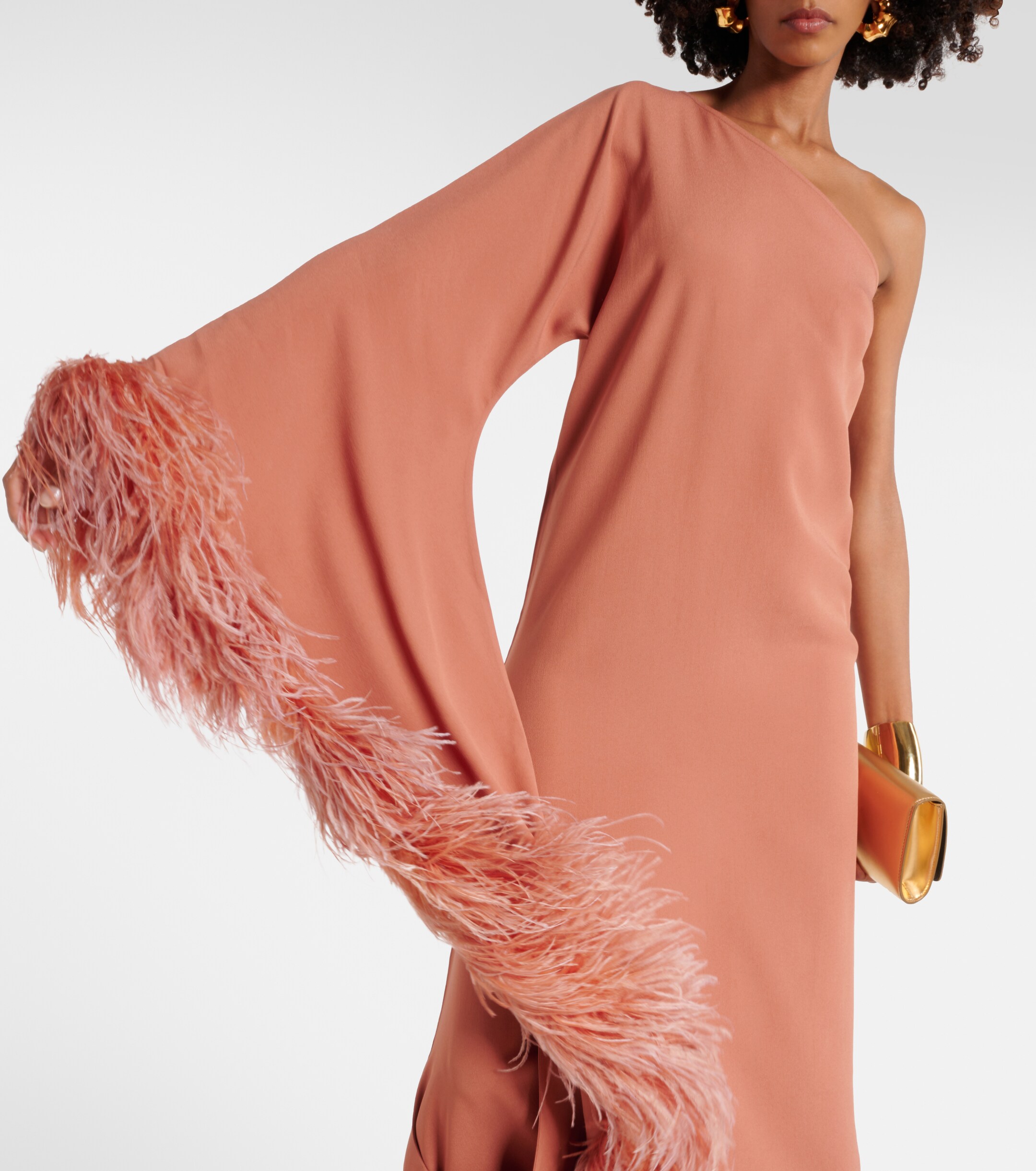 Taller Marmo Ubud Extravaganza feather-trimmed gown thumbnail