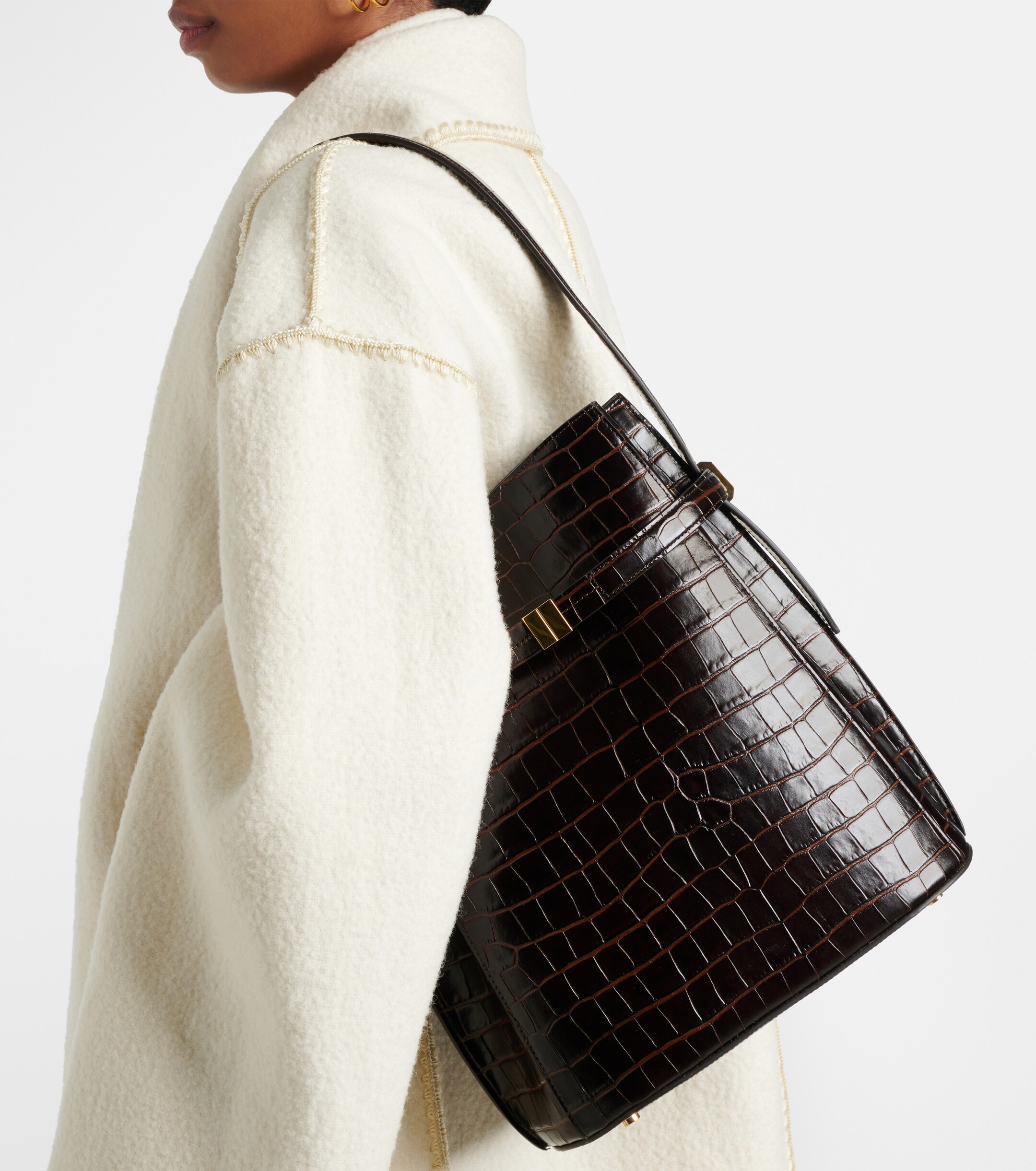 TOTEME Croc-effect leather bucket bag