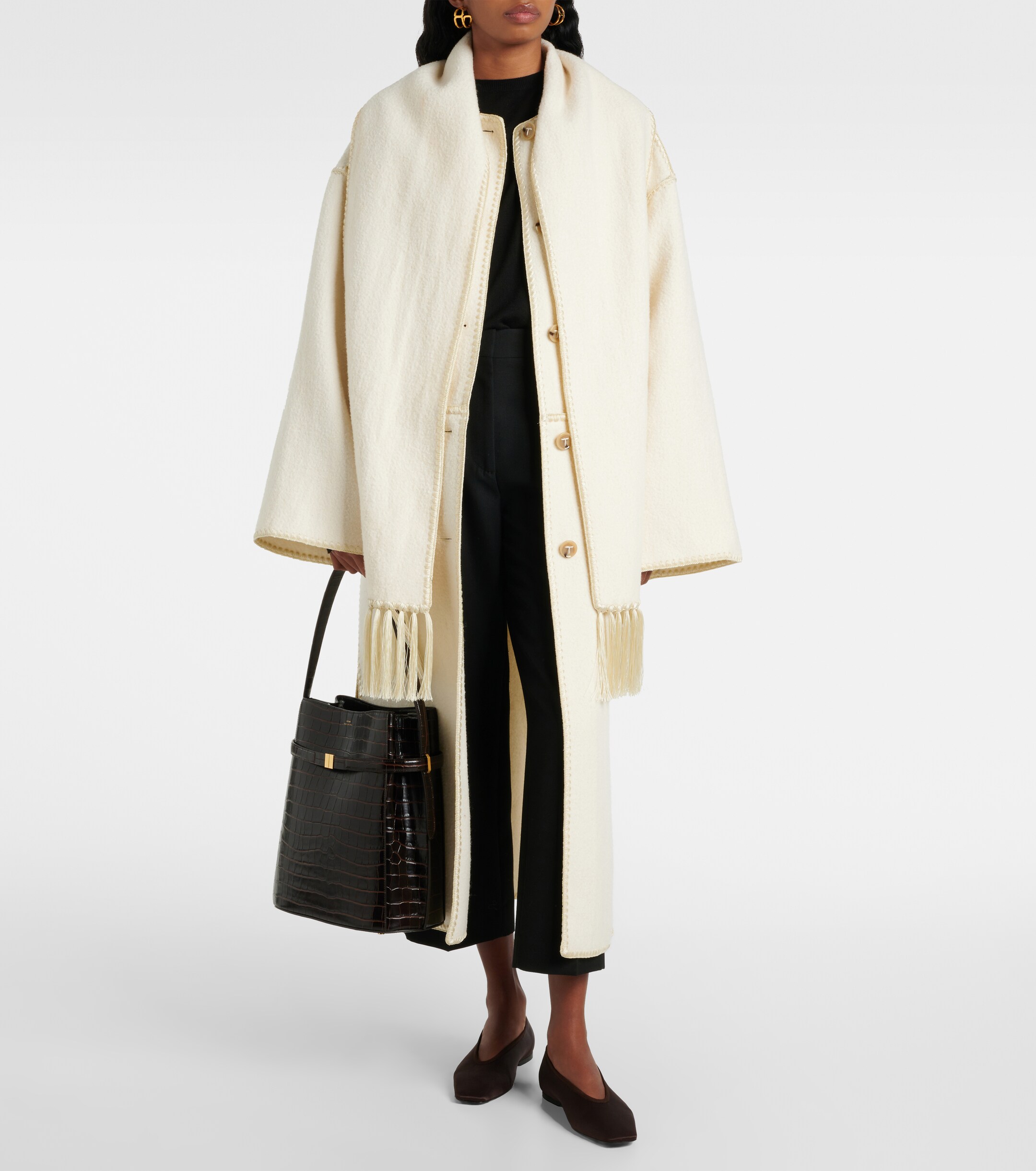TOTEME Croc-effect leather bucket bag