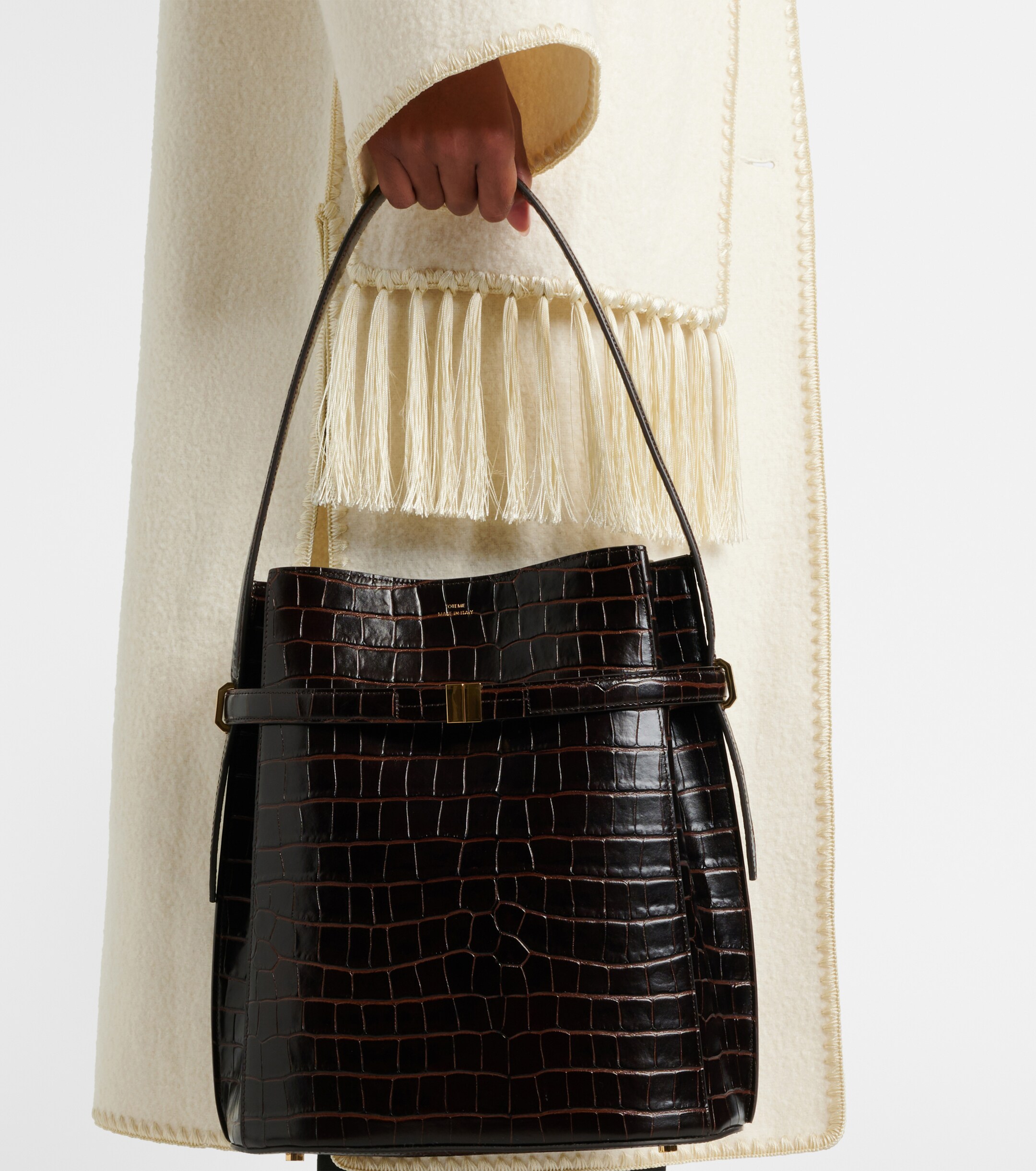 TOTEME Croc-effect leather bucket bag