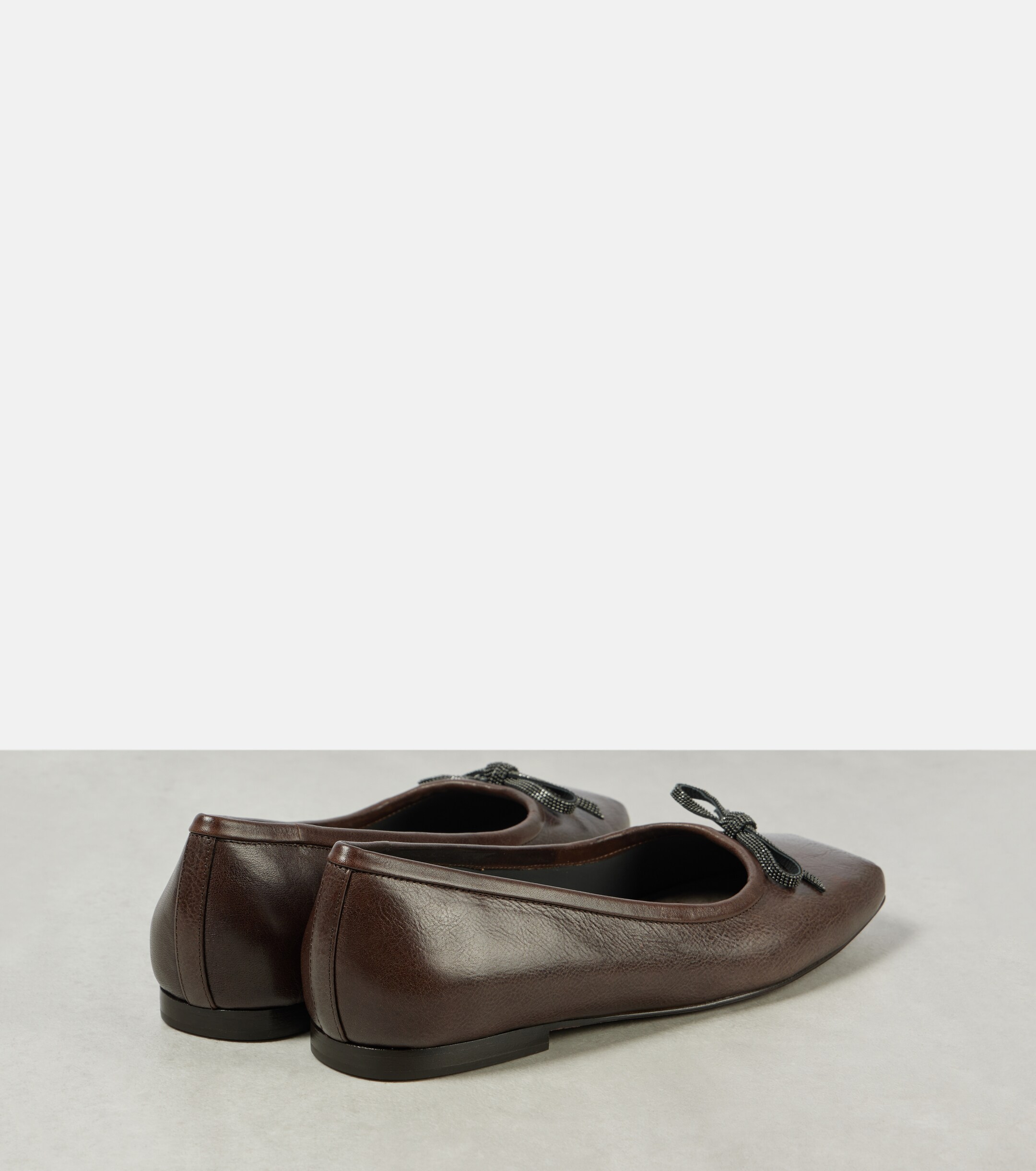 Brunello Cucinelli Monili bow-detail leather ballet flats