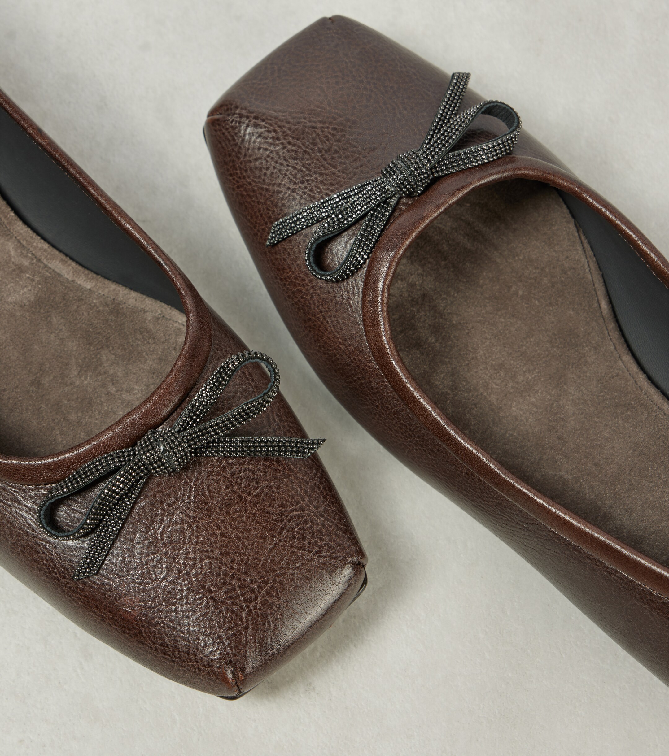 Brunello Cucinelli Monili bow-detail leather ballet flats