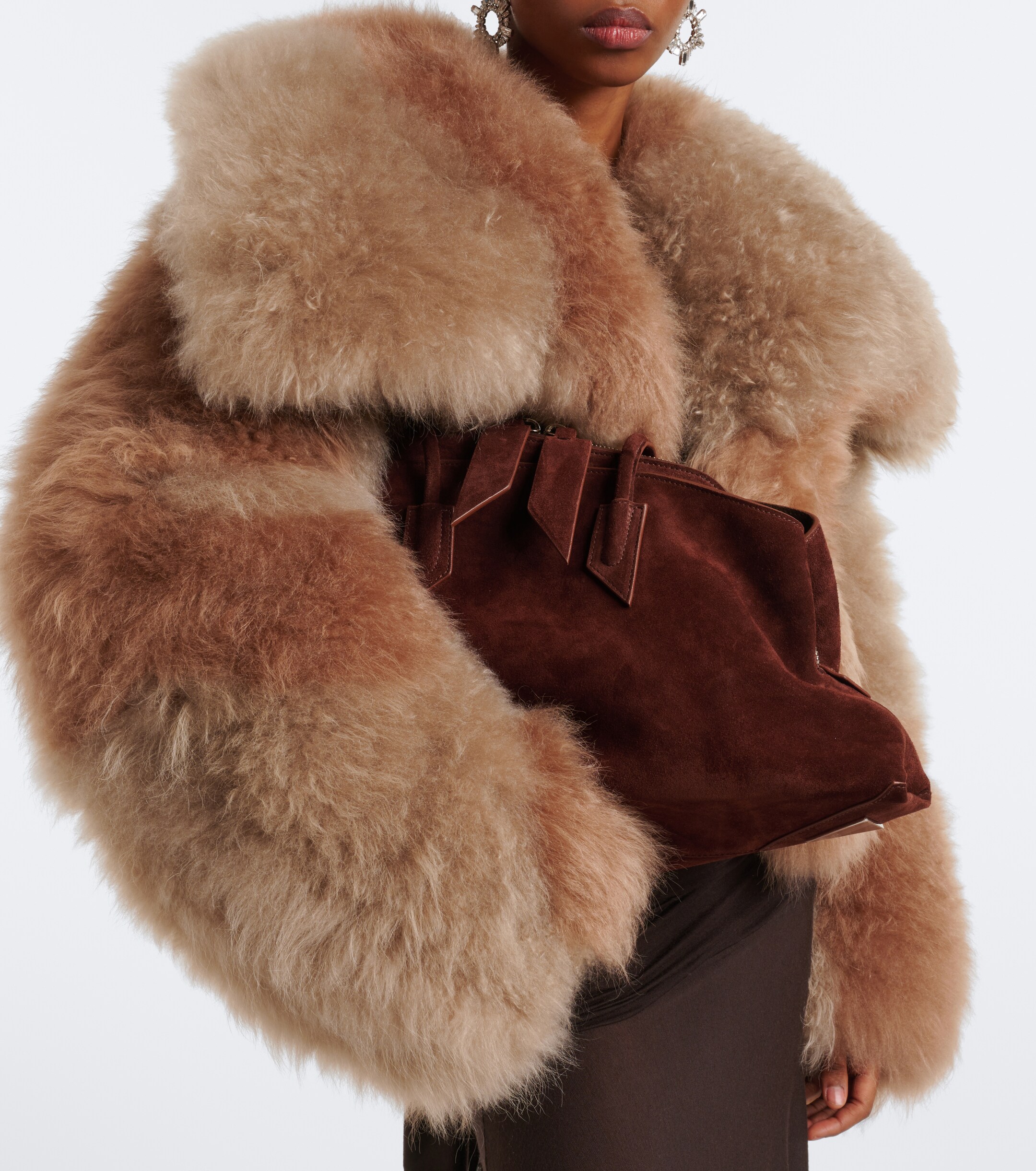 THE ATTICO La Passeggiata Medium suede tote bag