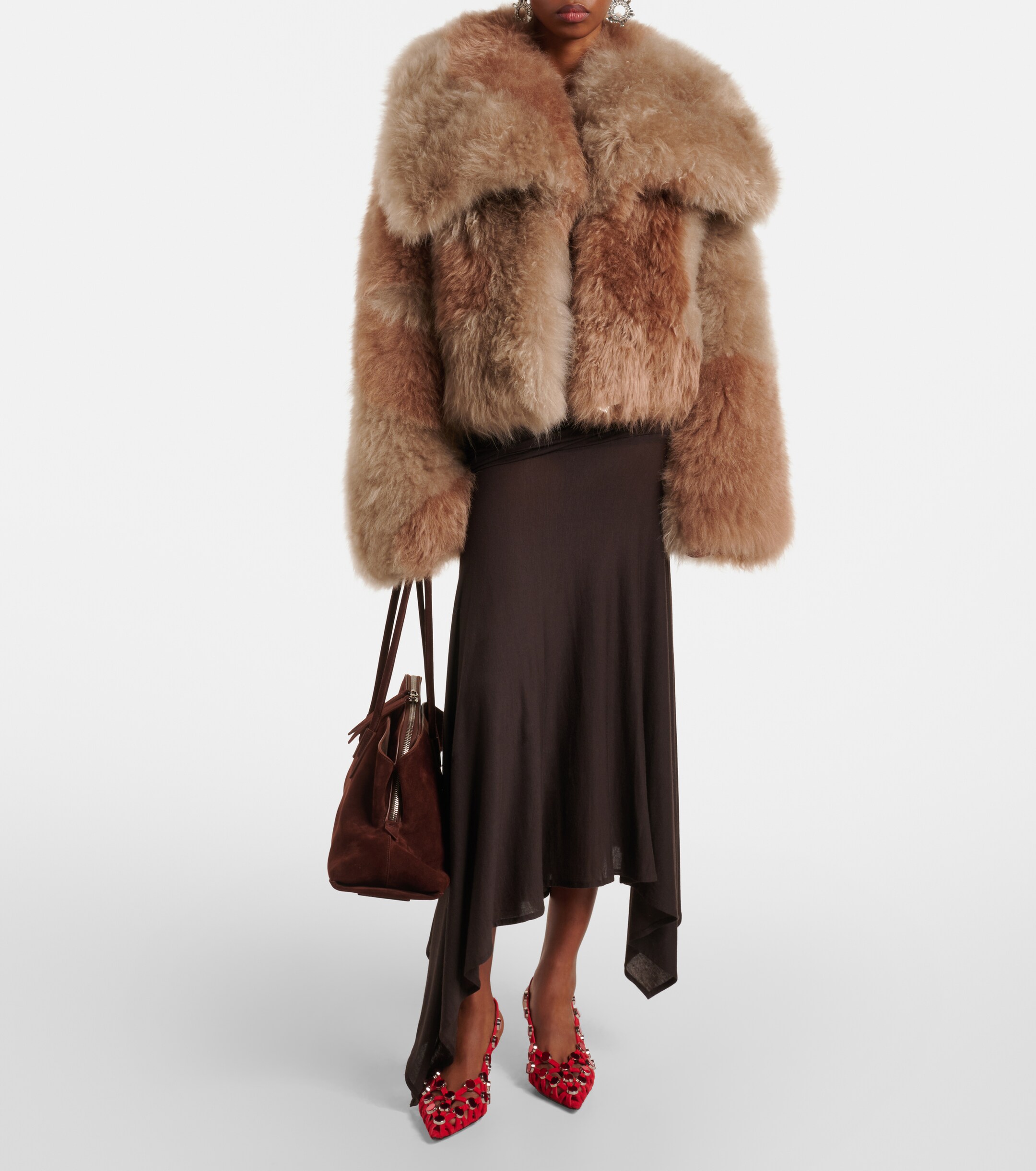 THE ATTICO La Passeggiata Medium suede tote bag