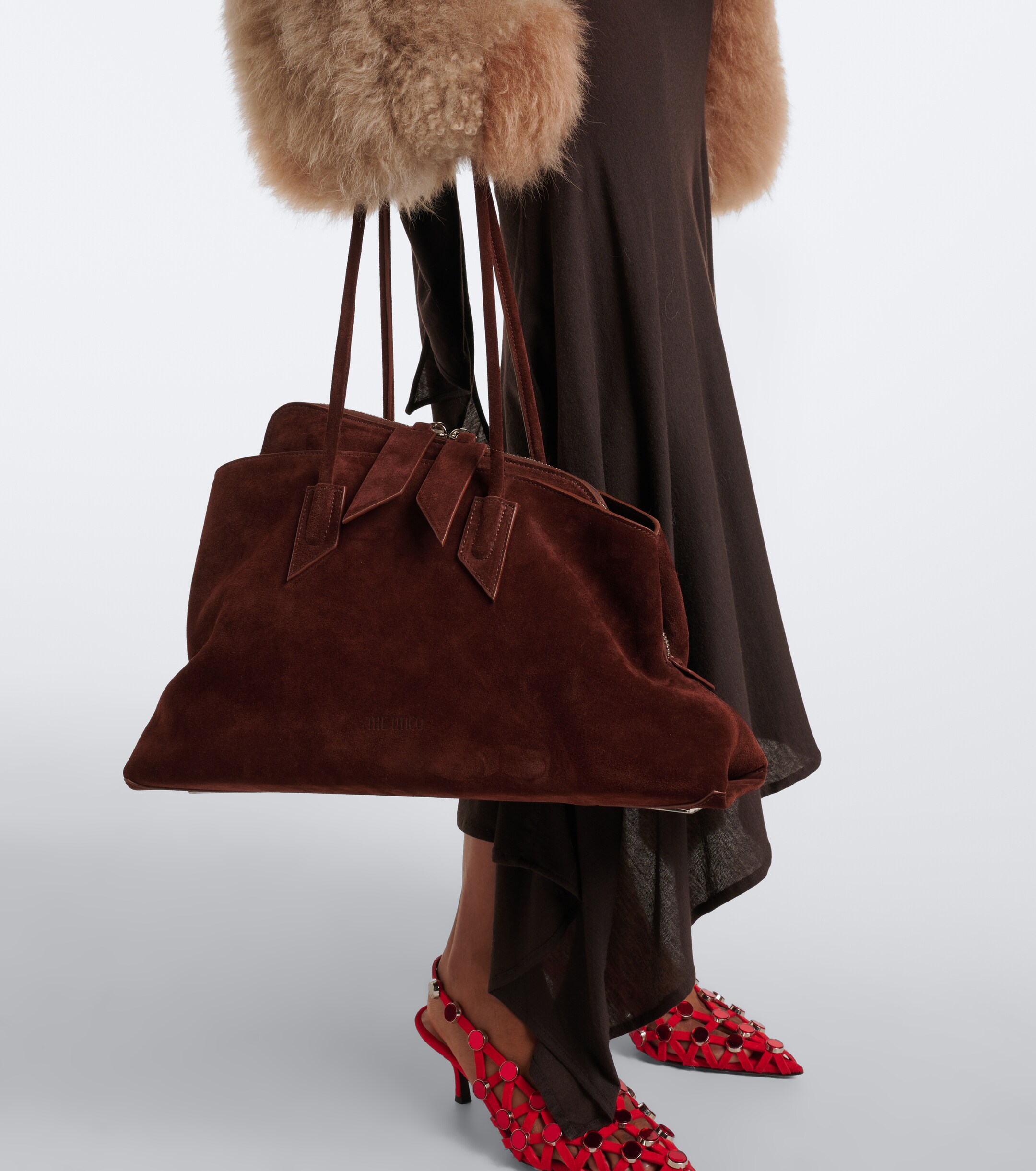 THE ATTICO La Passeggiata Medium suede tote bag