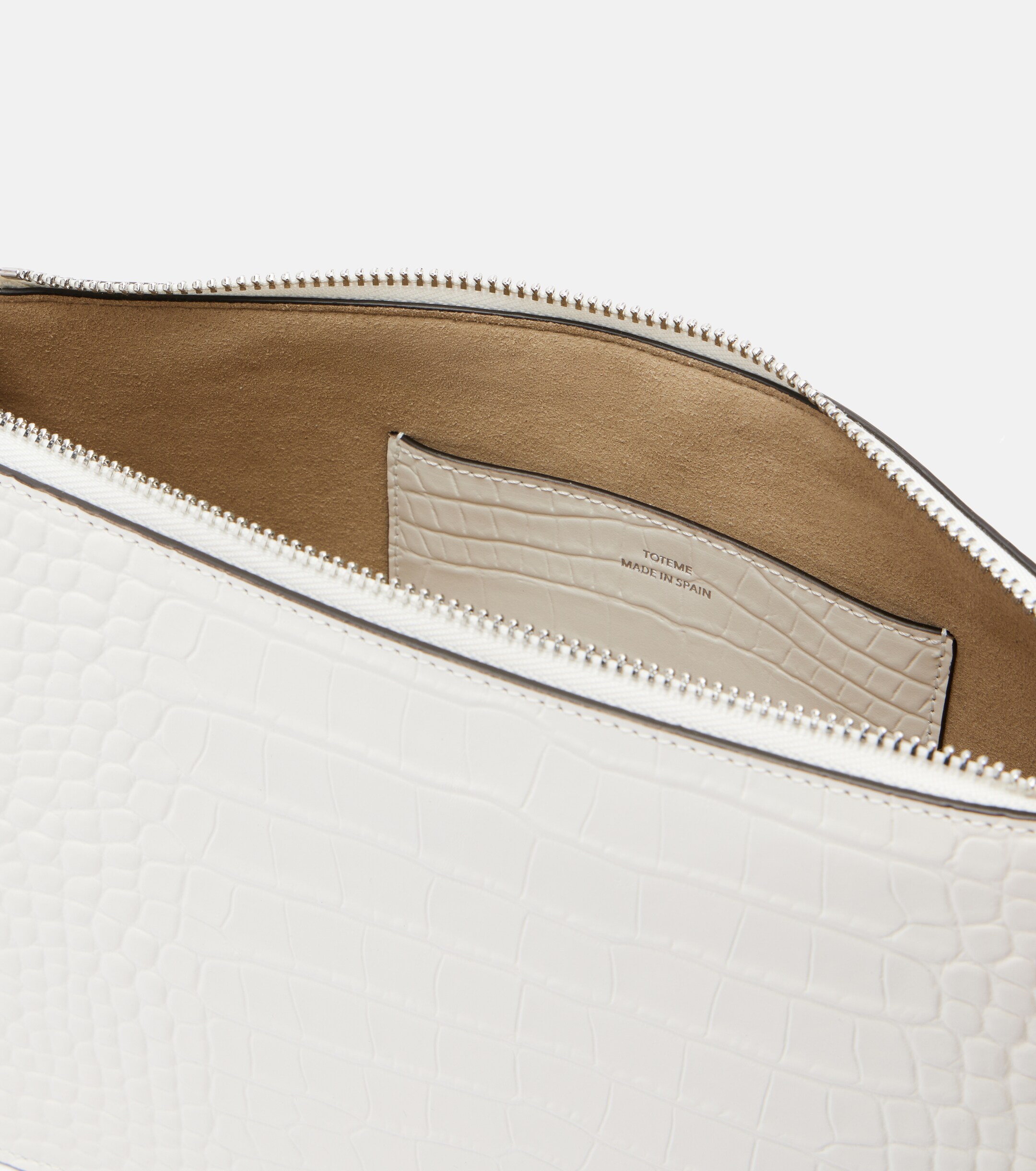 TOTEME Threefold croc-effect leather clutch