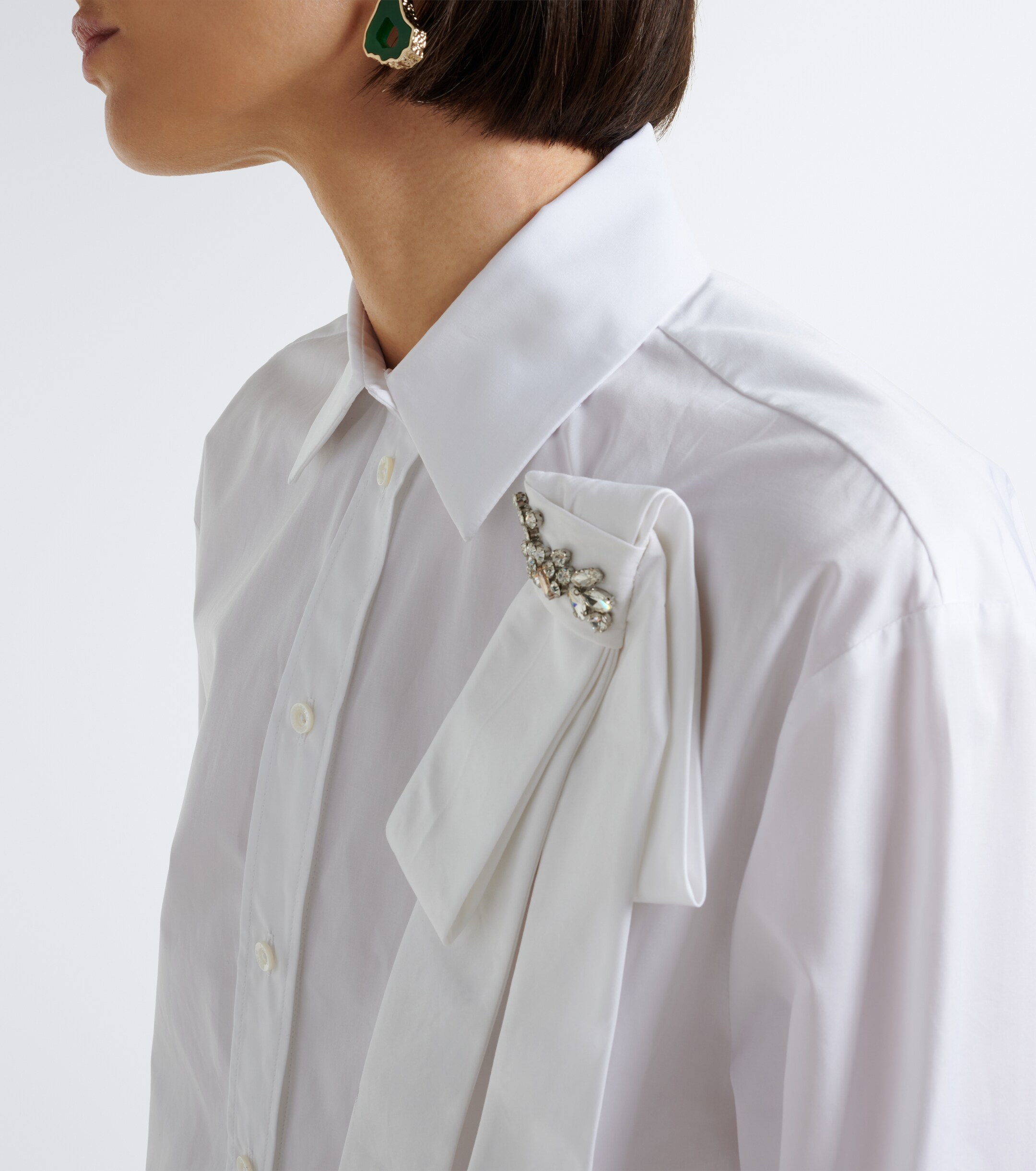 Erdem Erdem Embellished cotton poplin shirt