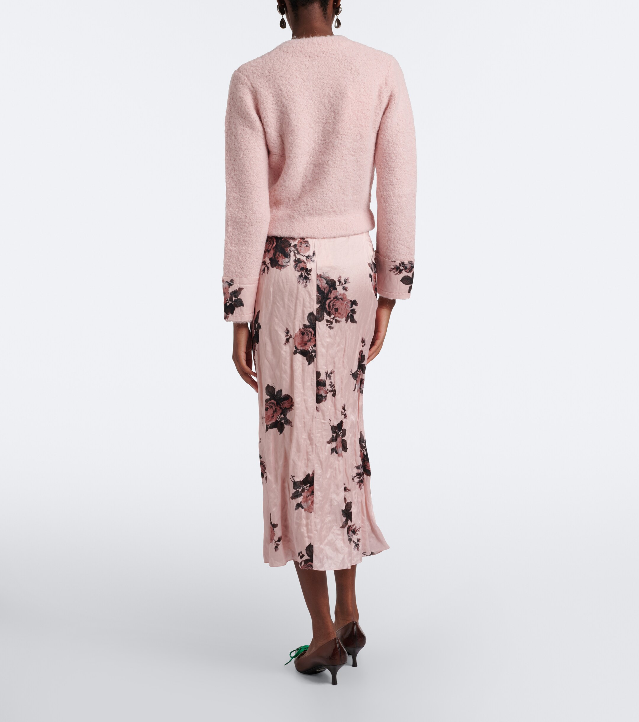 Erdem Erdem Floral satin midi skirt