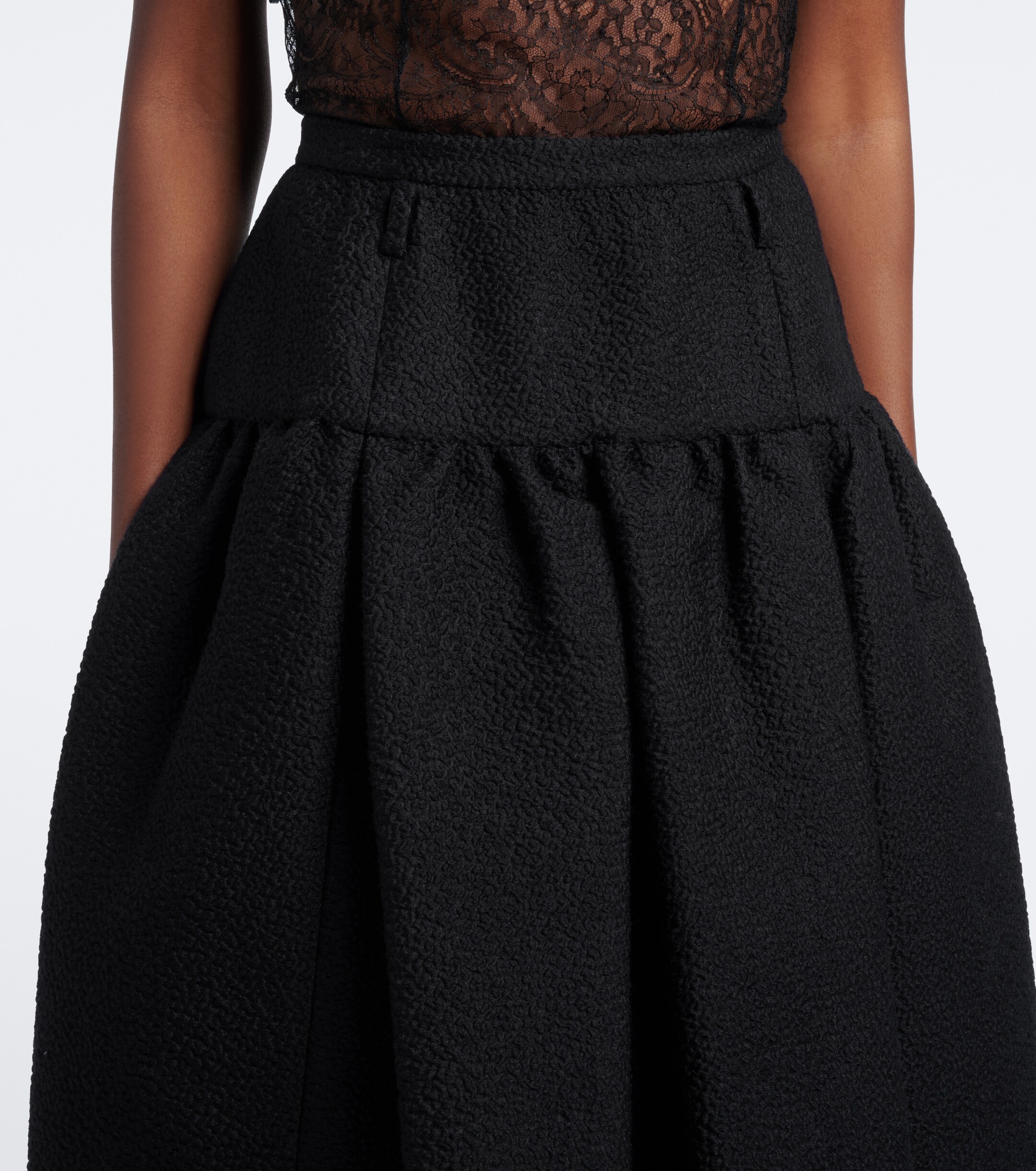Dolce&Gabbana Dolce & Gabbana Gathered wool and silk-blend midi skirt