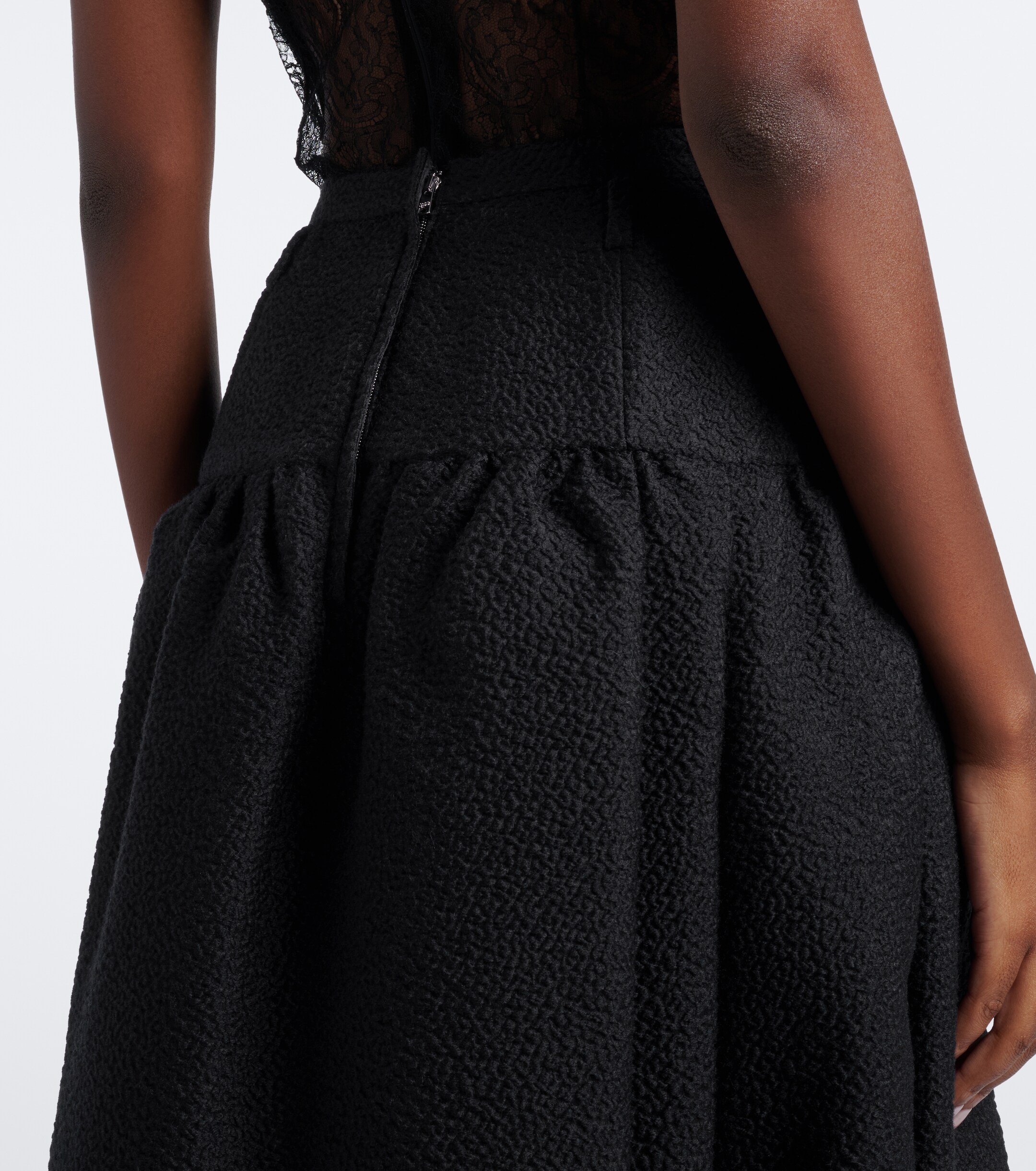 Dolce&Gabbana Dolce & Gabbana Gathered wool and silk-blend midi skirt