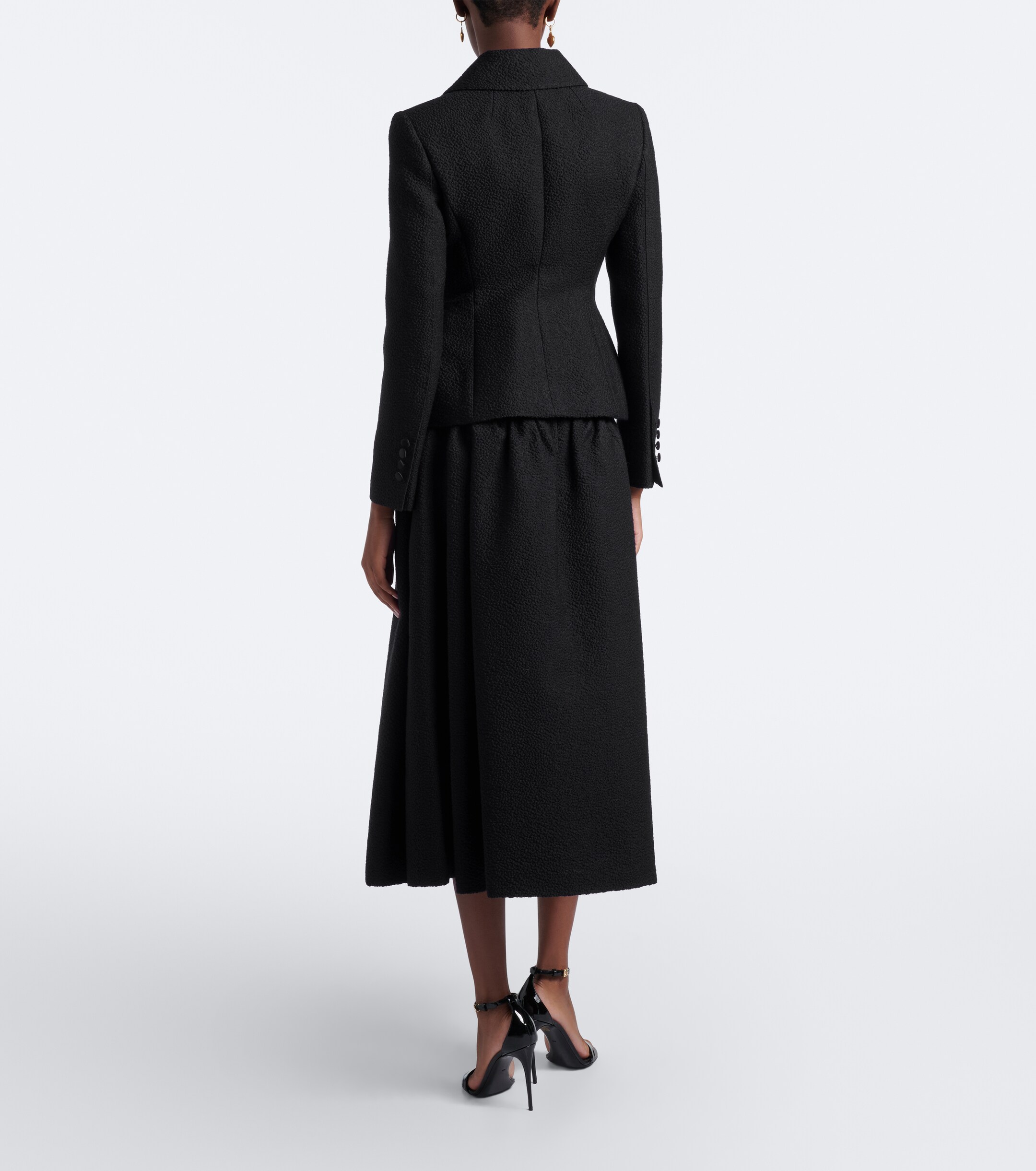 Dolce&Gabbana Dolce & Gabbana Gathered wool and silk-blend midi skirt