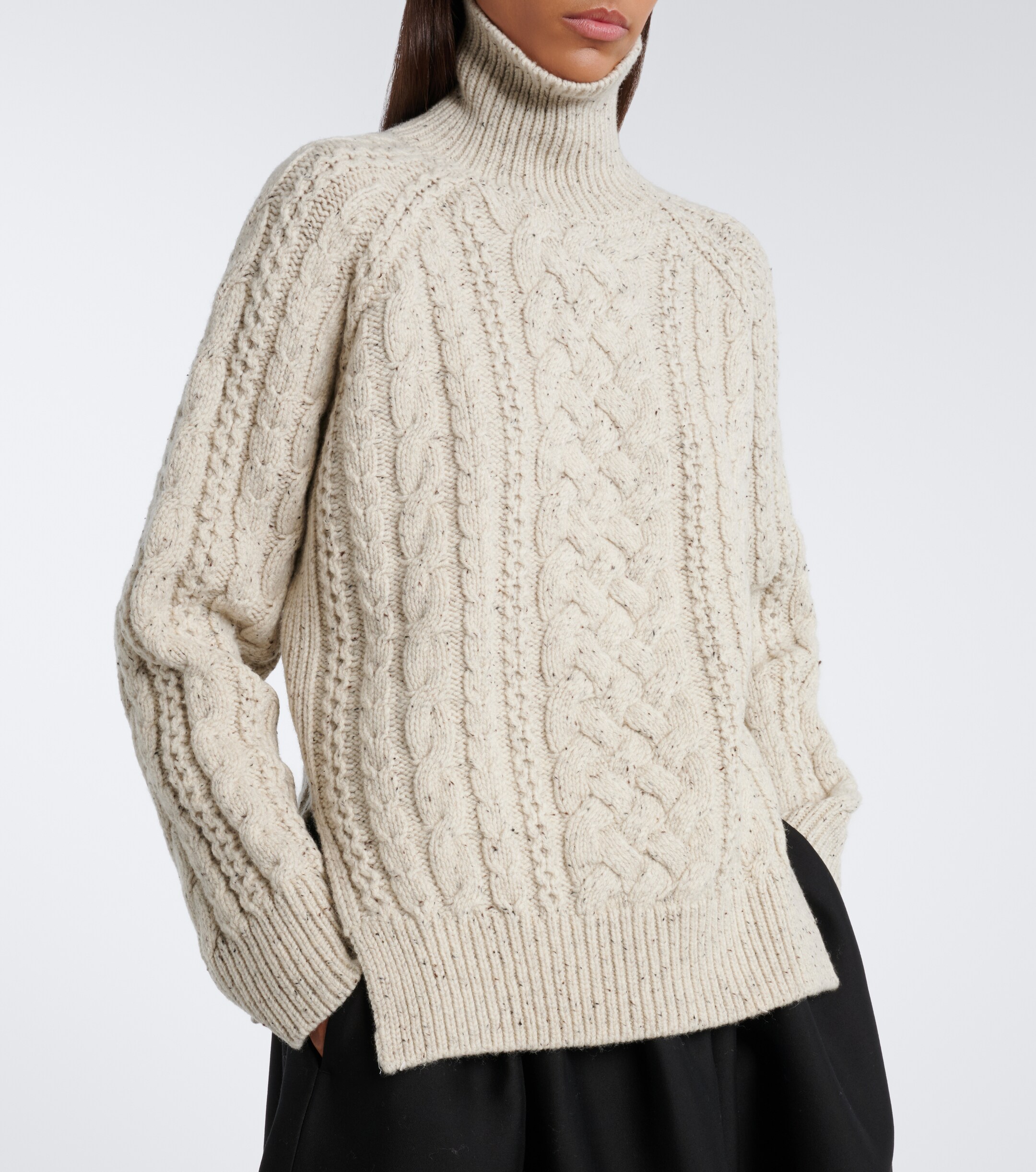 TOTEME Toteme Cable-knit wool turtleneck sweater