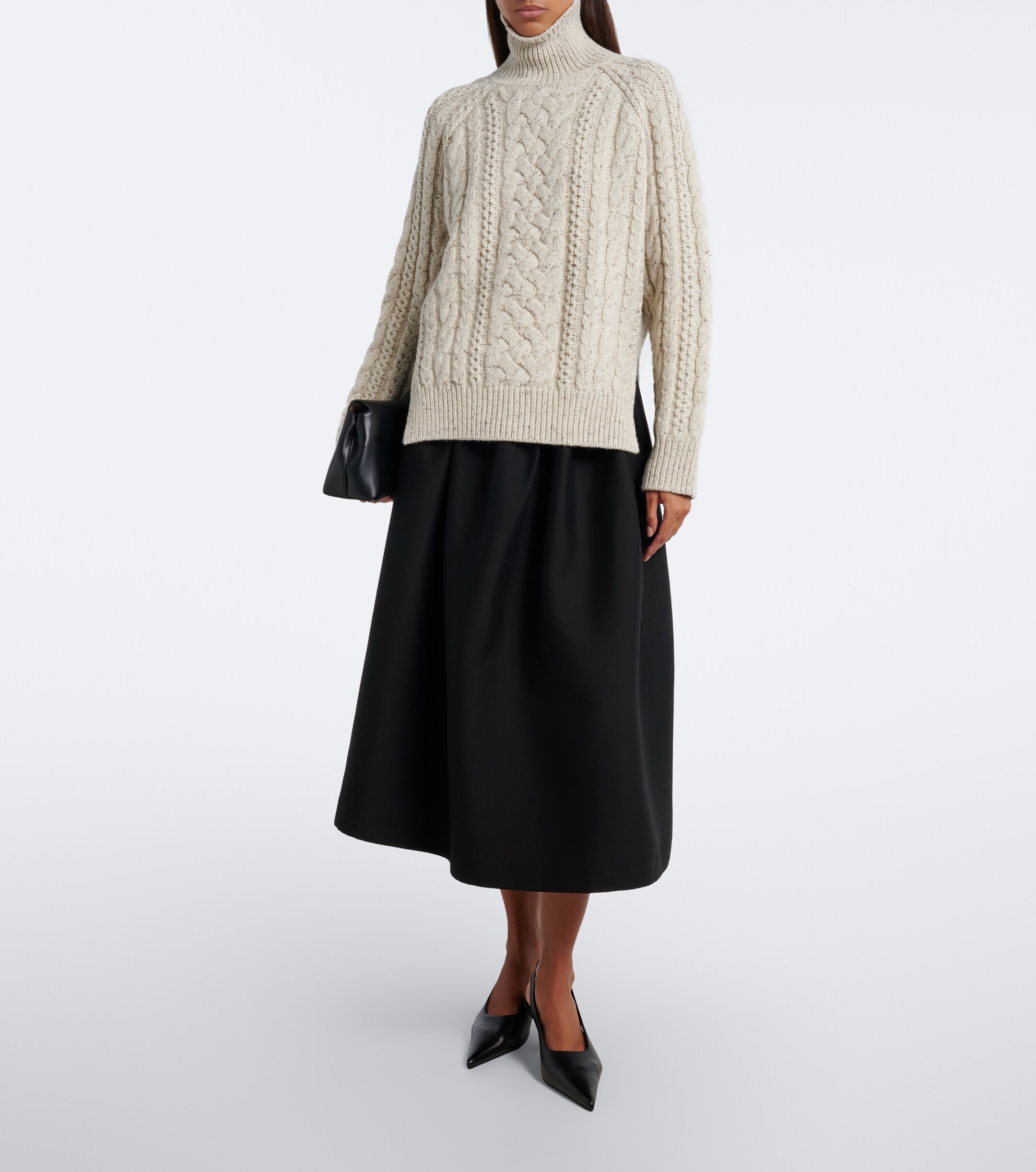 TOTEME Toteme Cable-knit wool turtleneck sweater