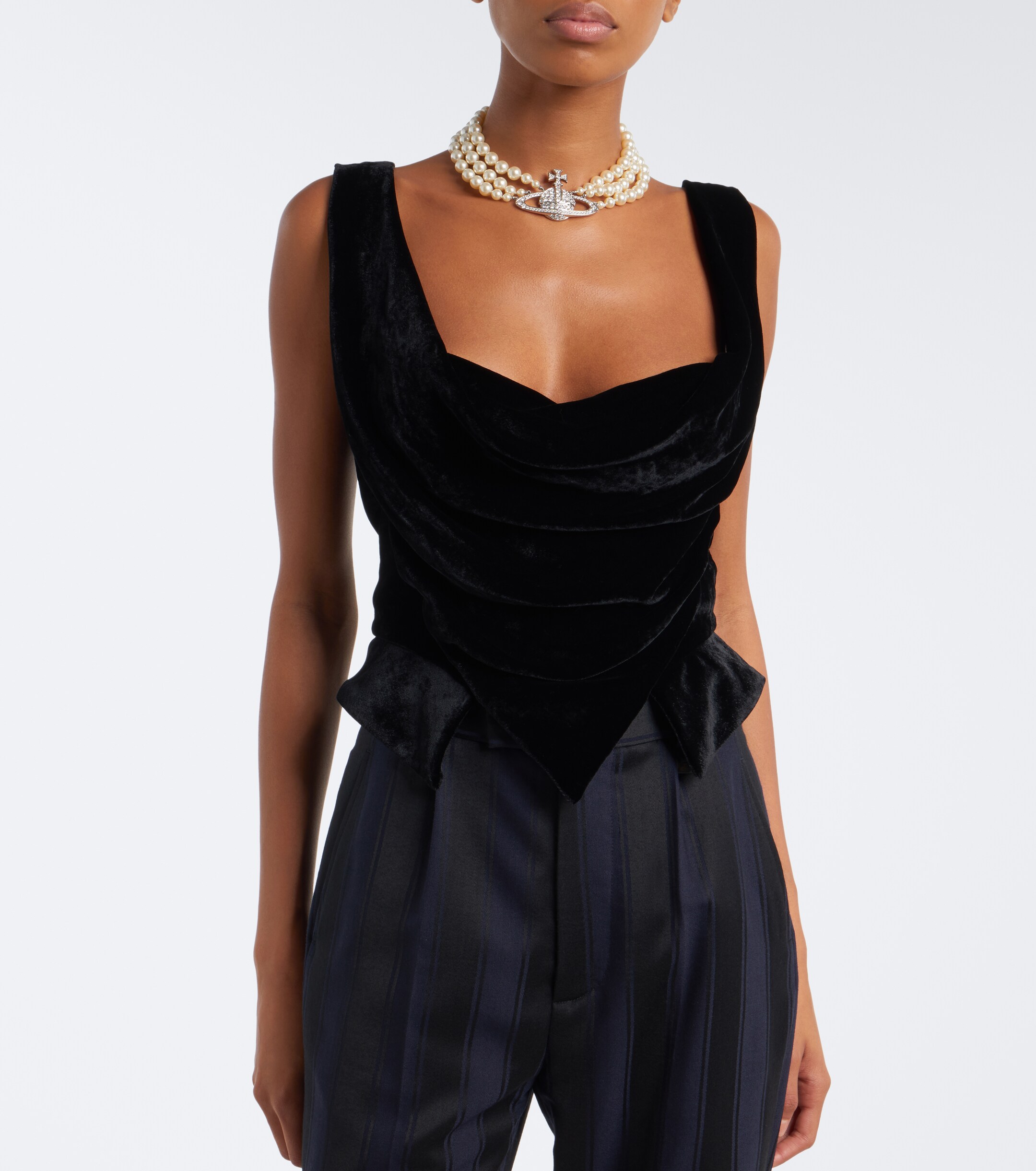 Vivienne Westwood Vivienne Westwood Sunday draped velvet bustier top