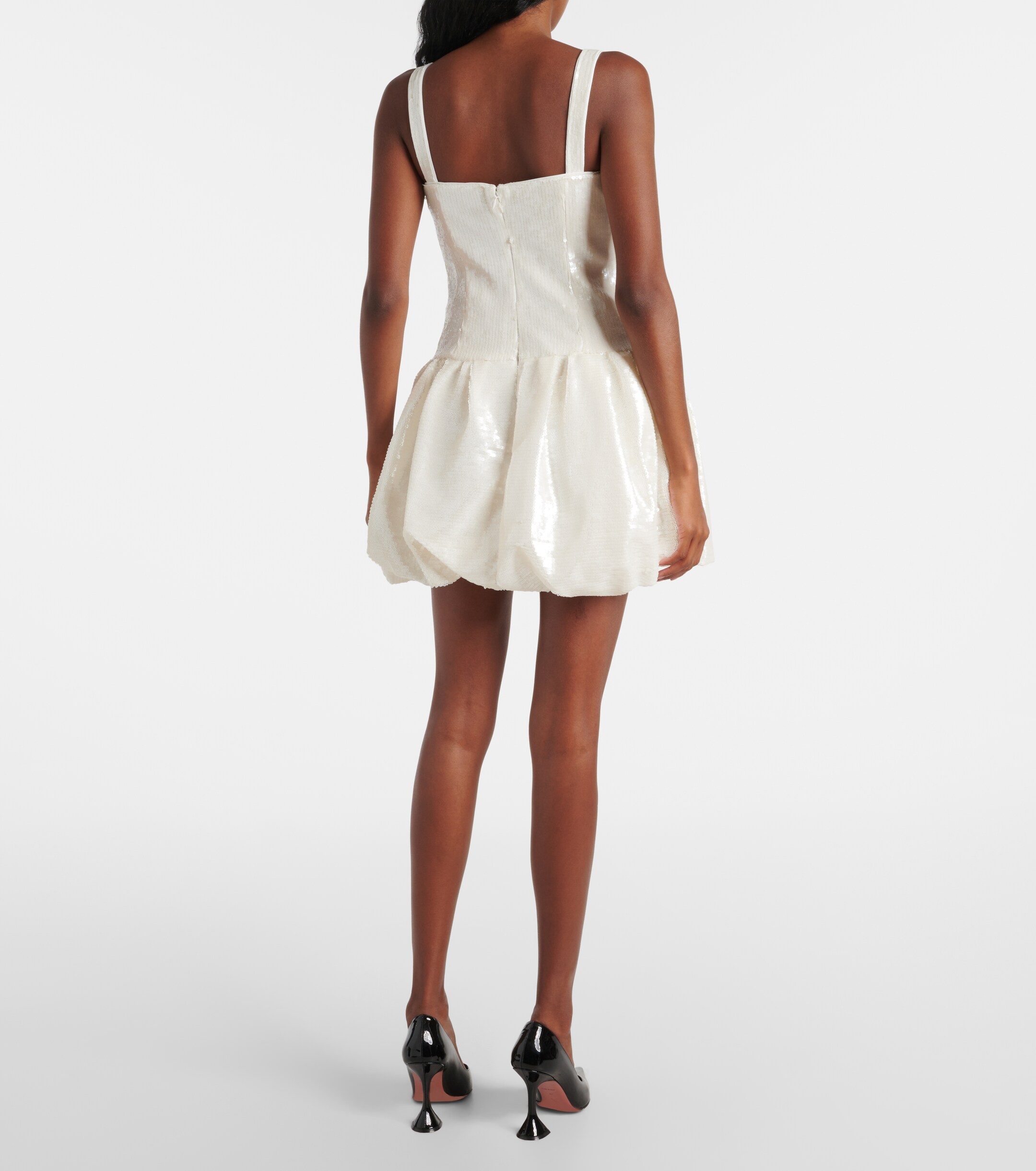 self-portrait Bridal bow-detail sequined minidress