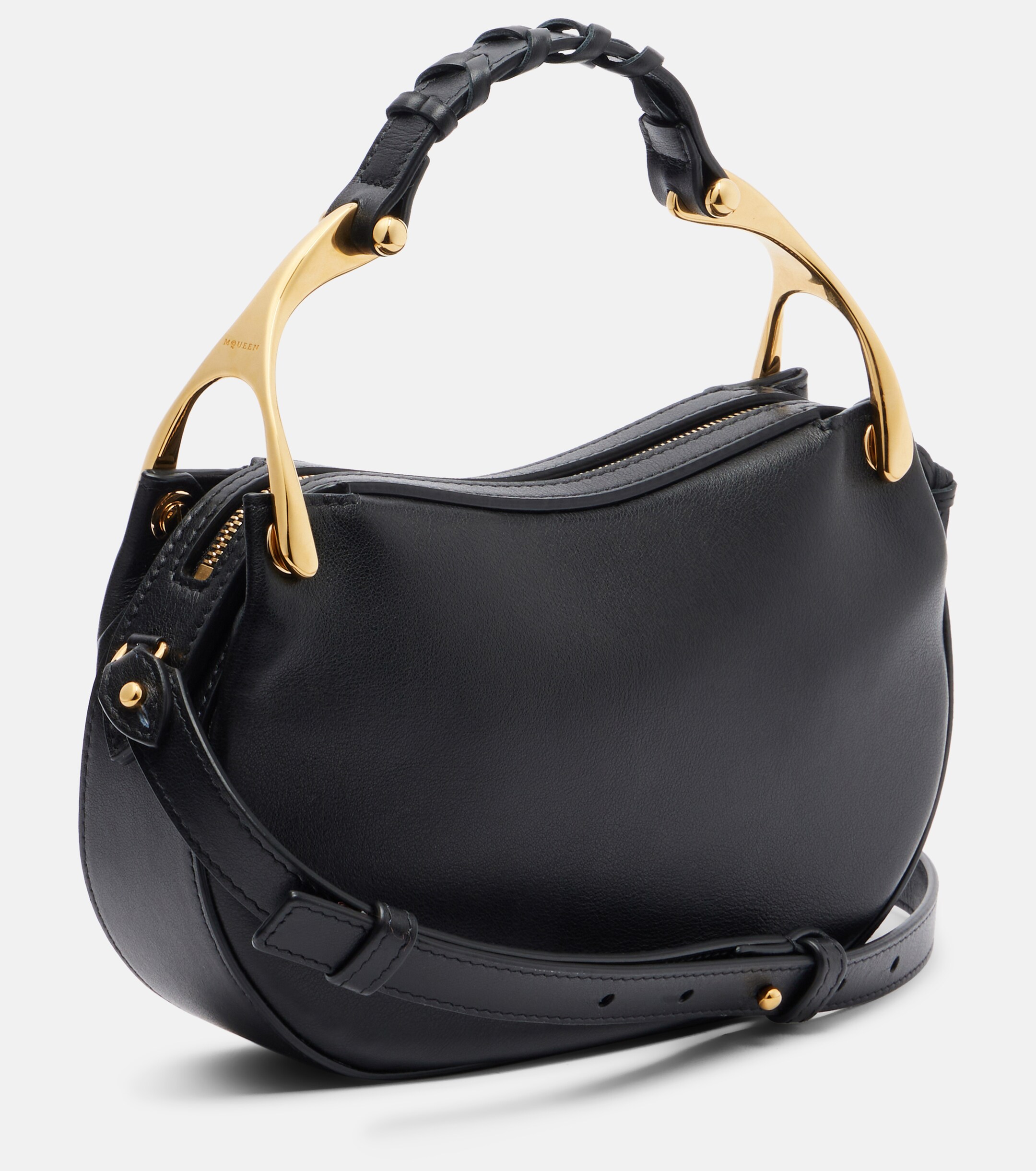 McQueen Wishbone Mini leather top-handle bag