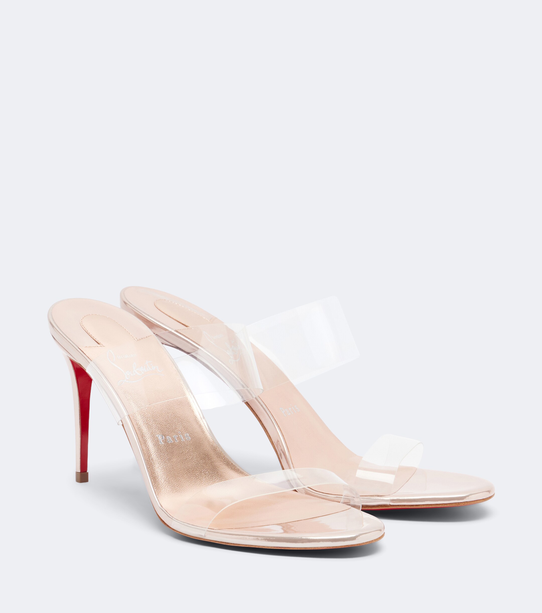 CHRISTIAN LOUBOUTIN Christian Louboutin Just Nothing leather-trimmed TPU mules
