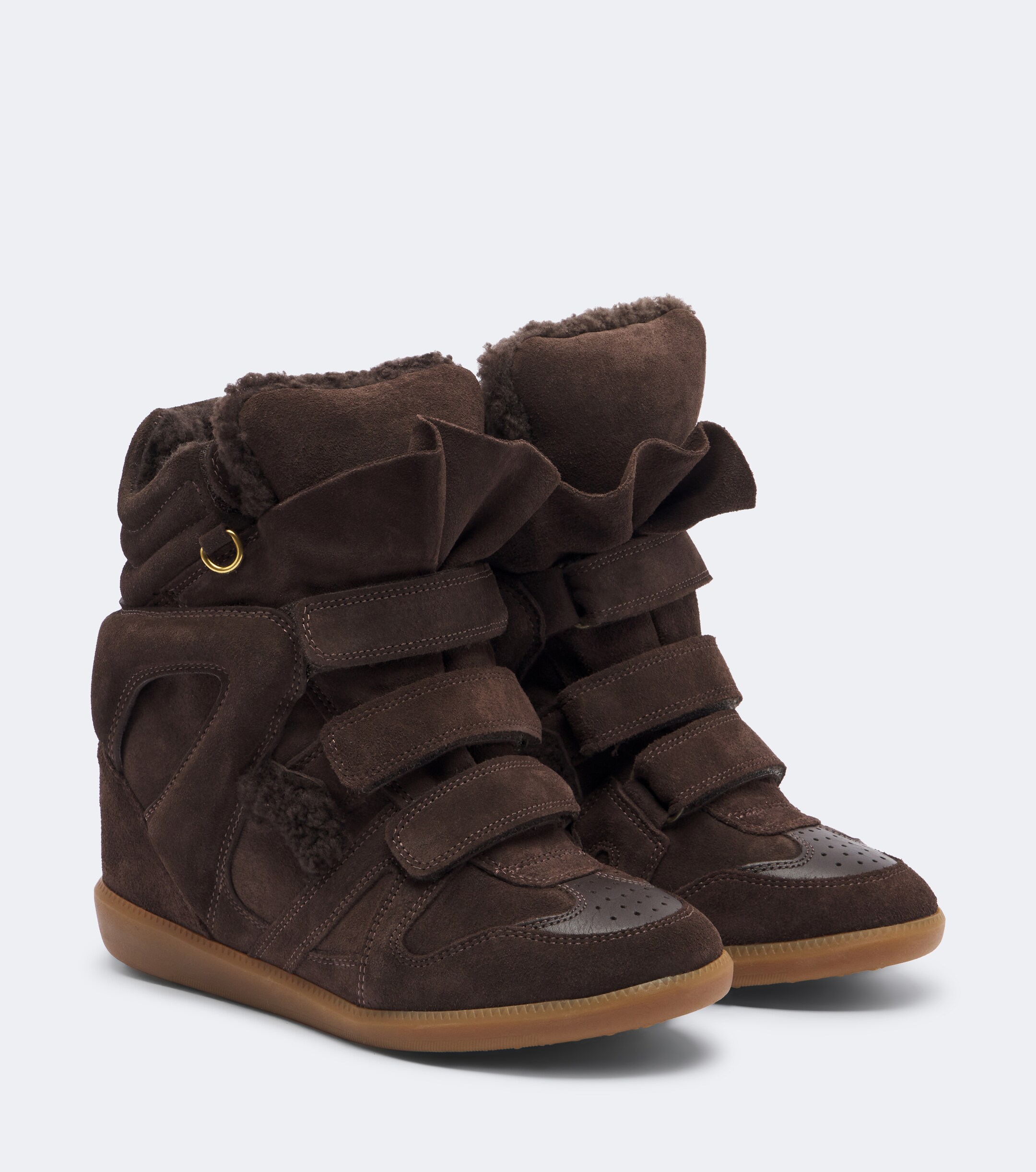 Isabel Marant Isabel Marant Bekett shearling-lined suede wedge sneakers
