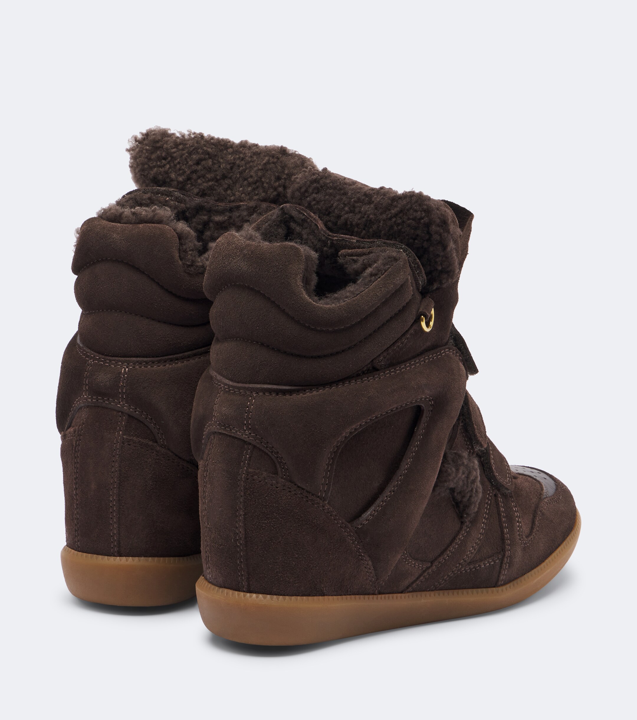 Isabel Marant Isabel Marant Bekett shearling-lined suede wedge sneakers