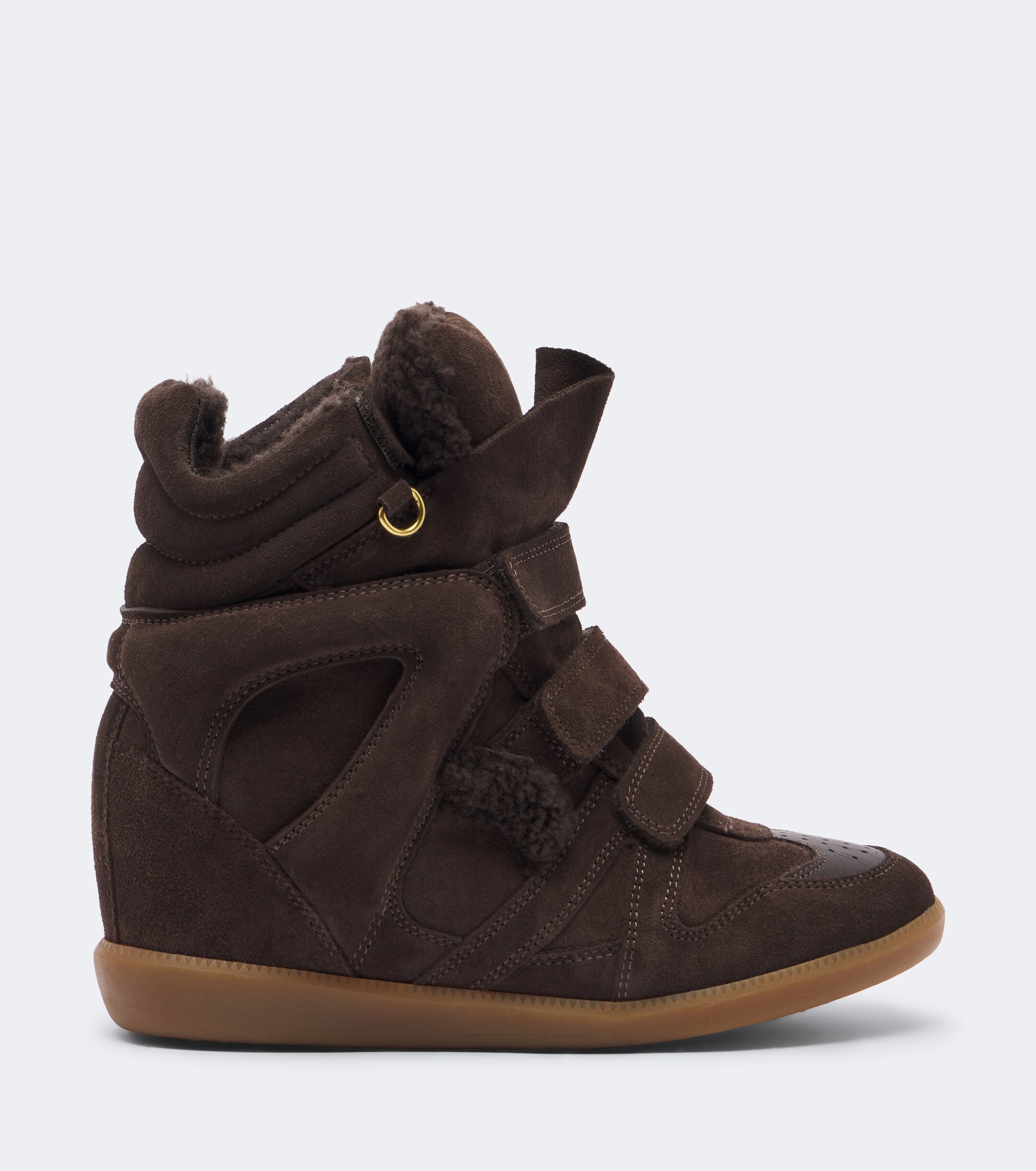 Isabel Marant Isabel Marant Bekett shearling-lined suede wedge sneakers