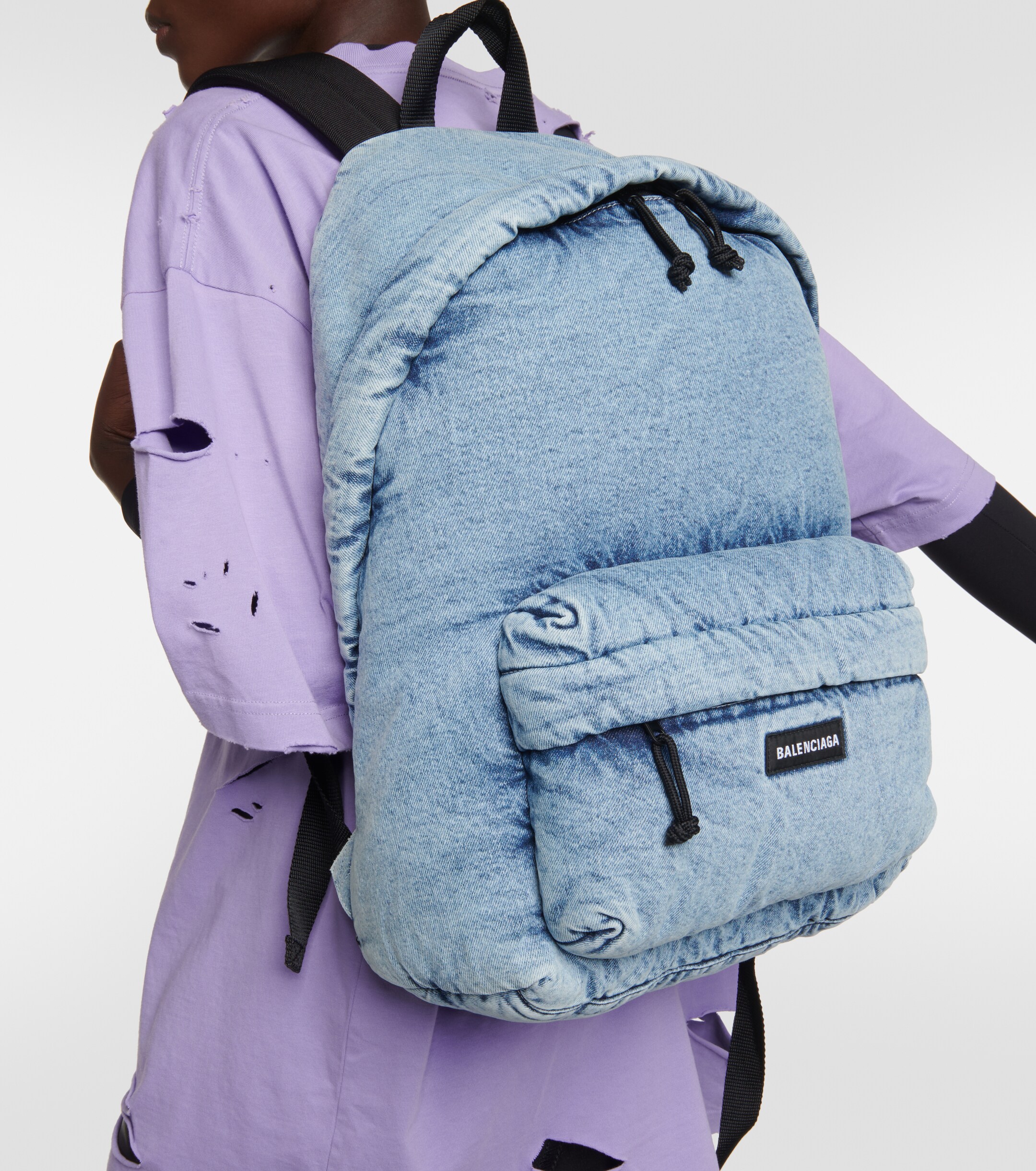 Balenciaga Padded denim backpack
