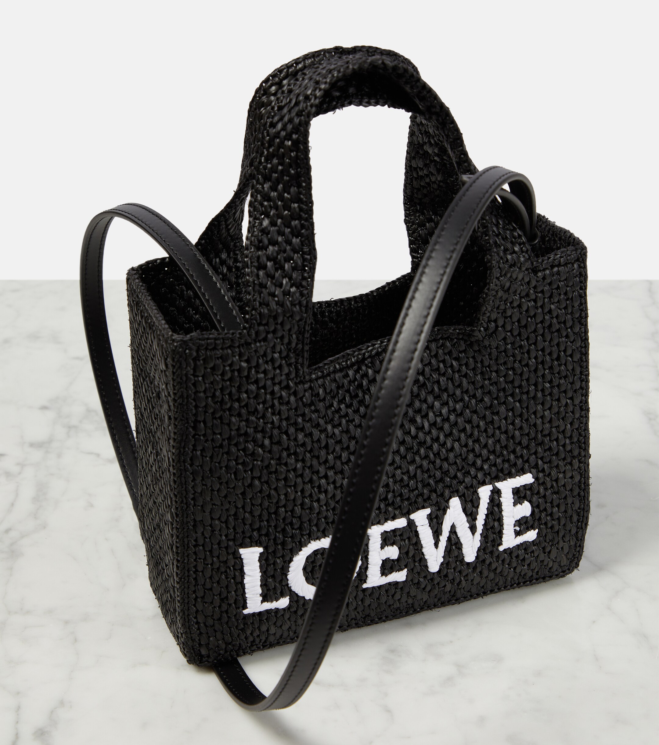 Loewe Paula's Ibiza Mini raffia top-handle bag