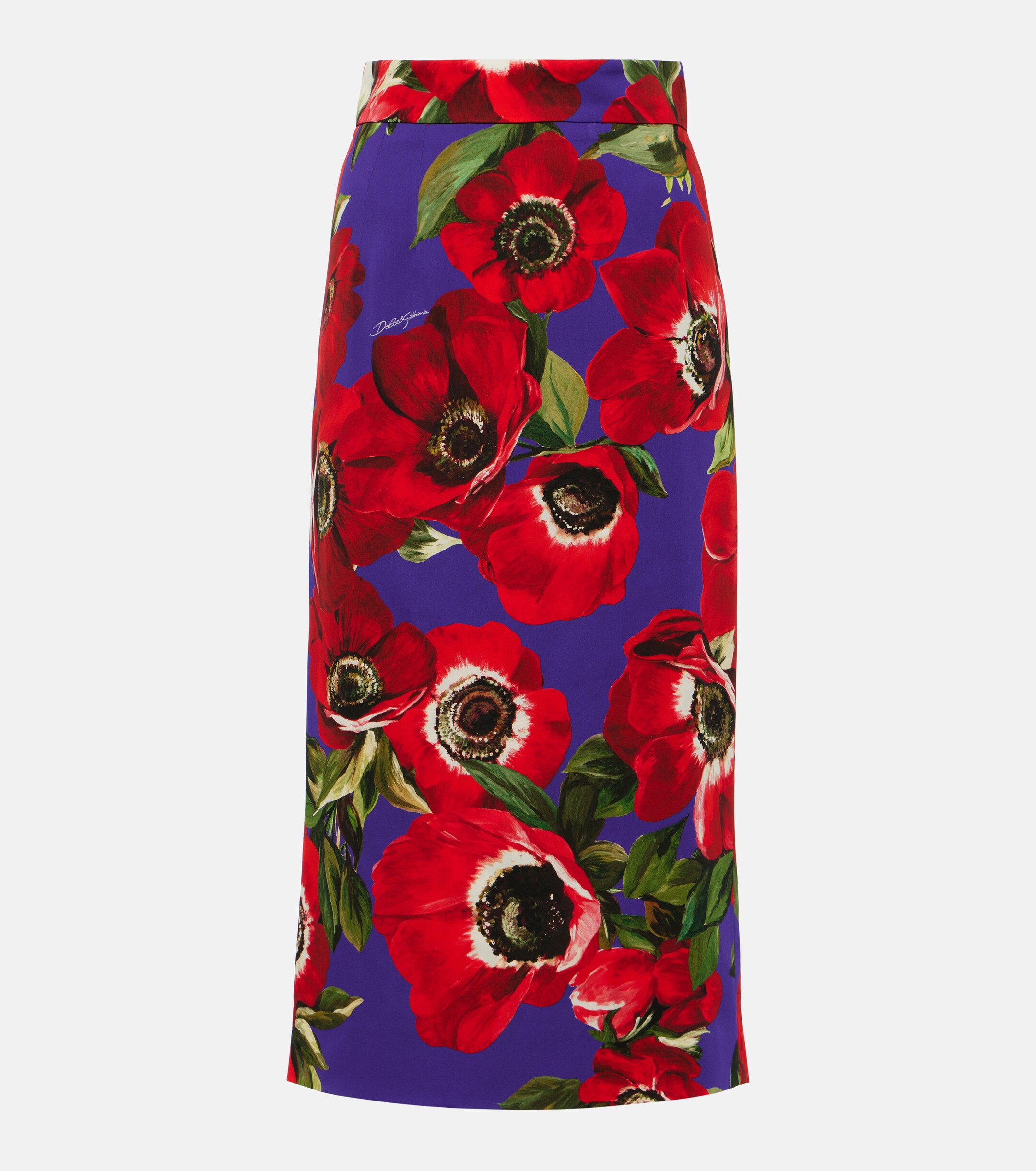 Dolce&Gabbana Floral silk-blend pencil skirt
