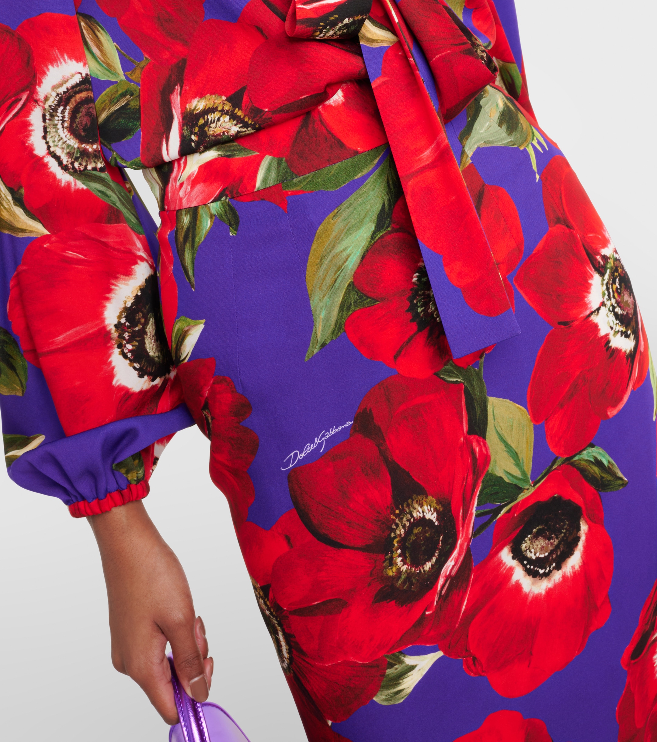 Dolce&Gabbana Floral silk-blend pencil skirt