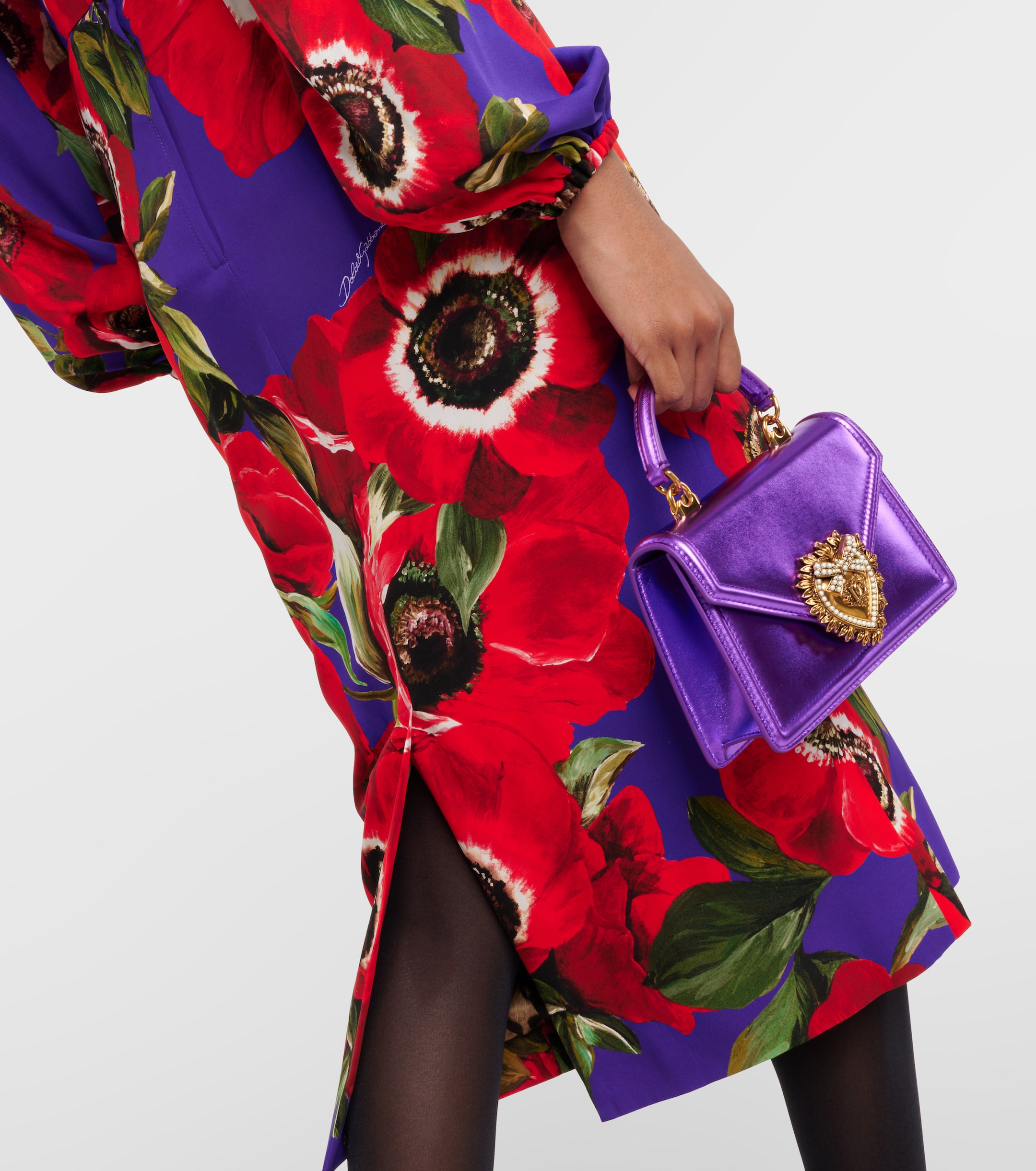 Dolce&Gabbana Floral silk-blend pencil skirt