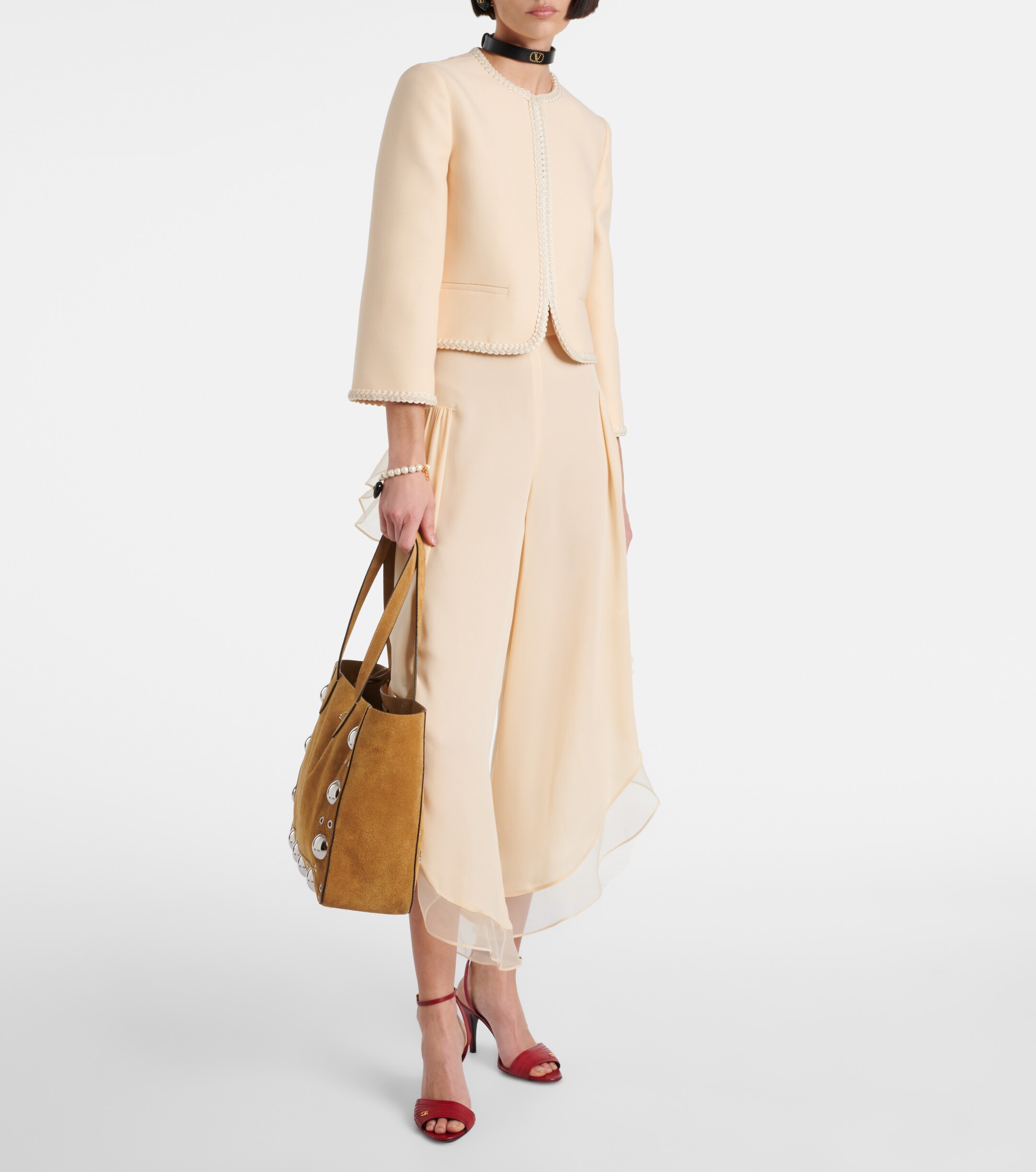 Valentino Garavani Nellcôte Medium studded suede shopper thumbnail