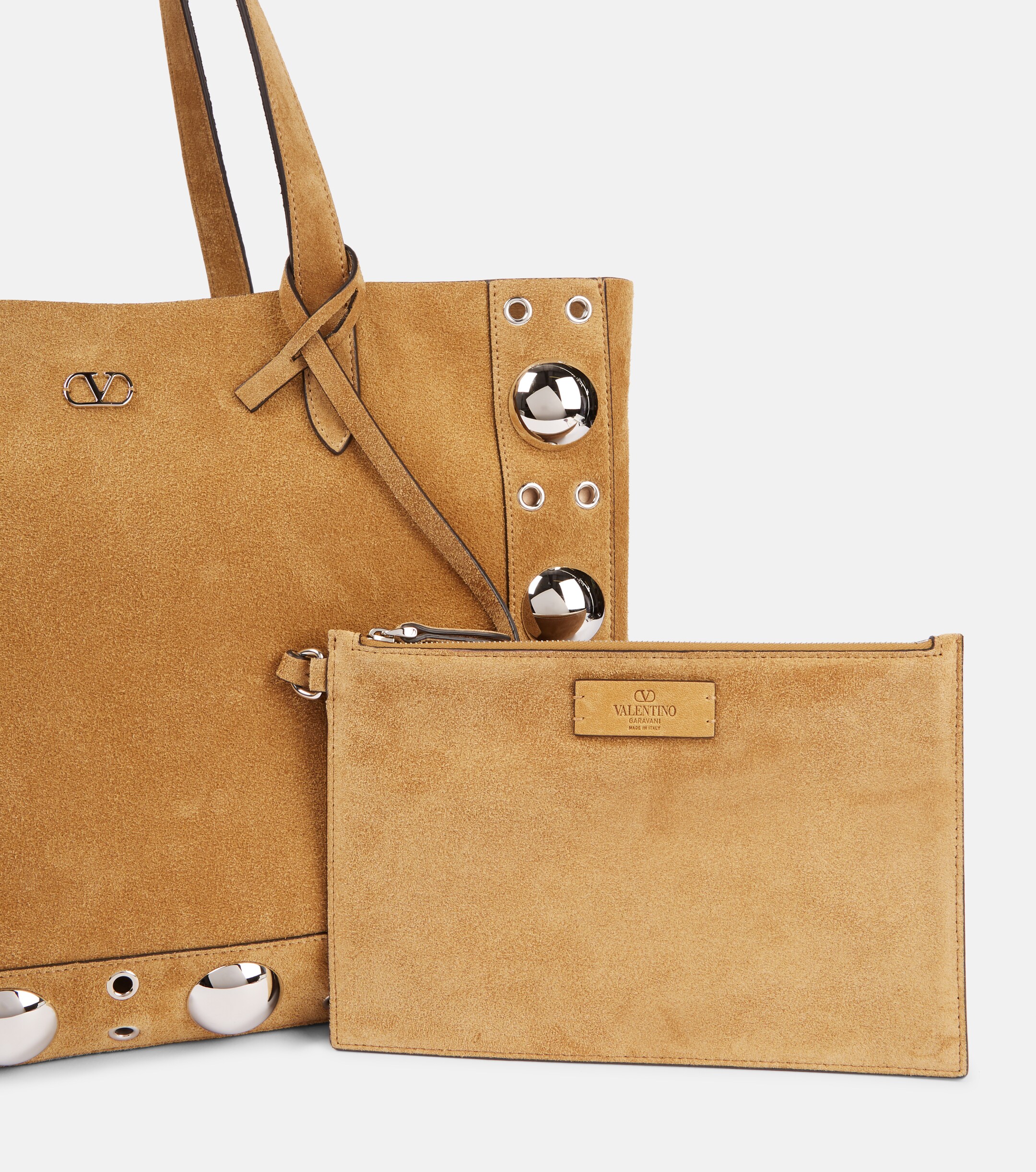 Valentino Garavani Nellcôte Medium studded suede shopper thumbnail
