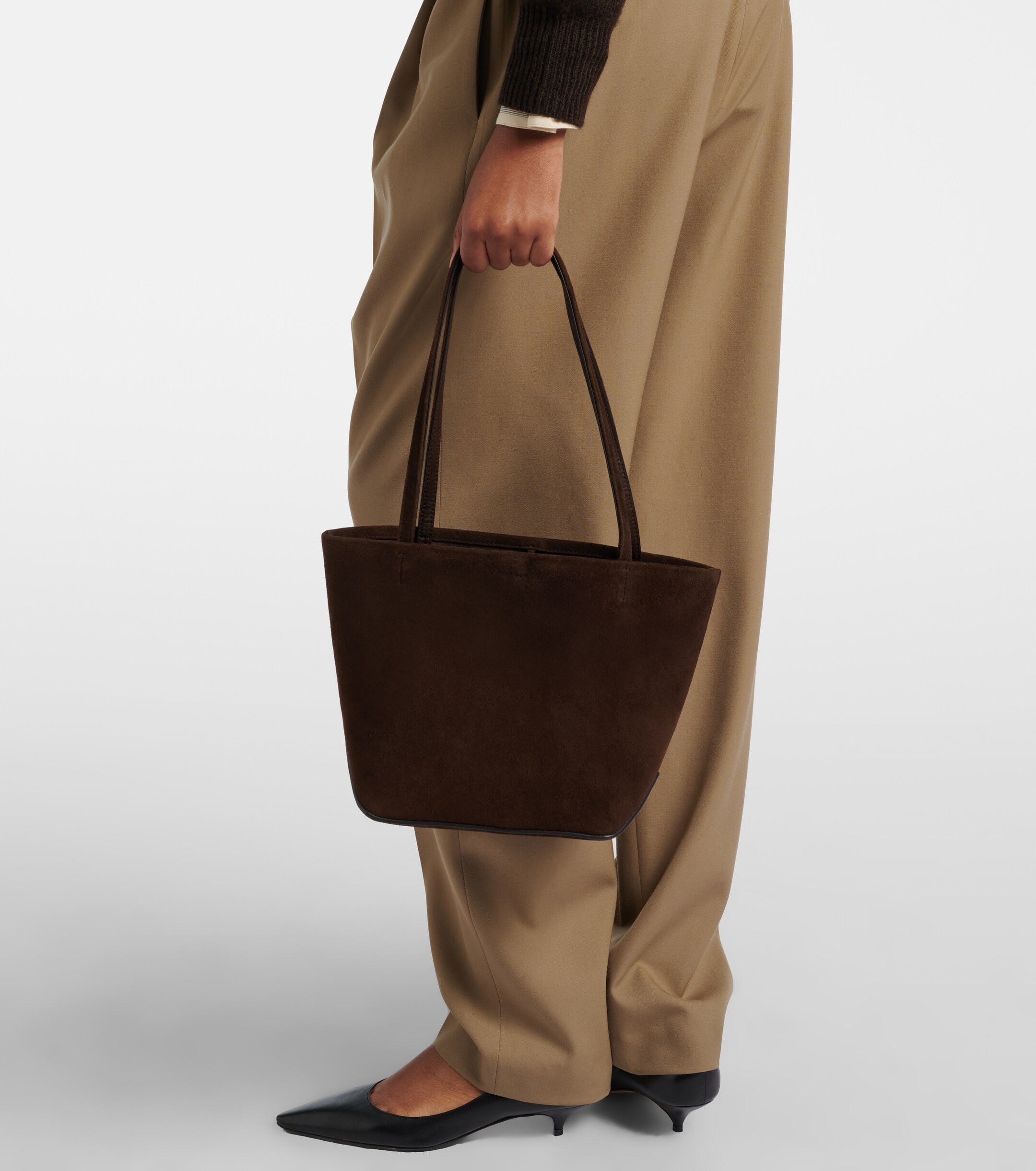 The Row Park Edge Medium suede tote bag