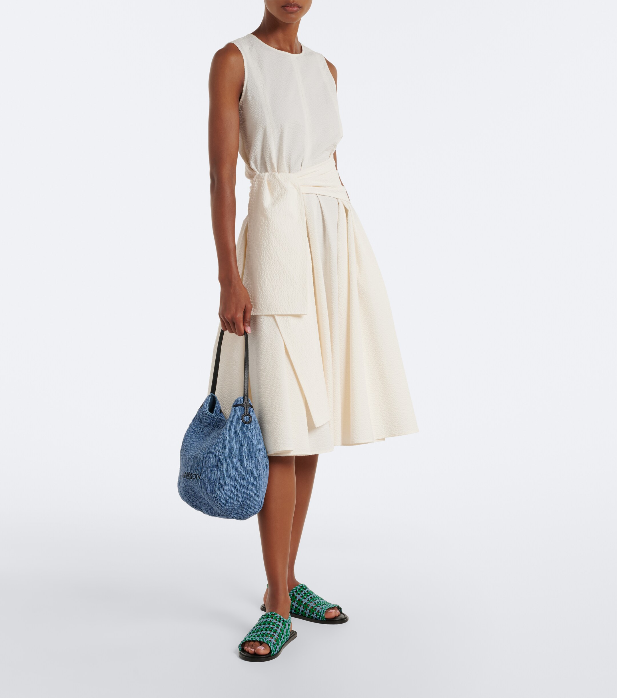 Jw Anderson Bulb Small beaded leather-trimmed shoulder bag