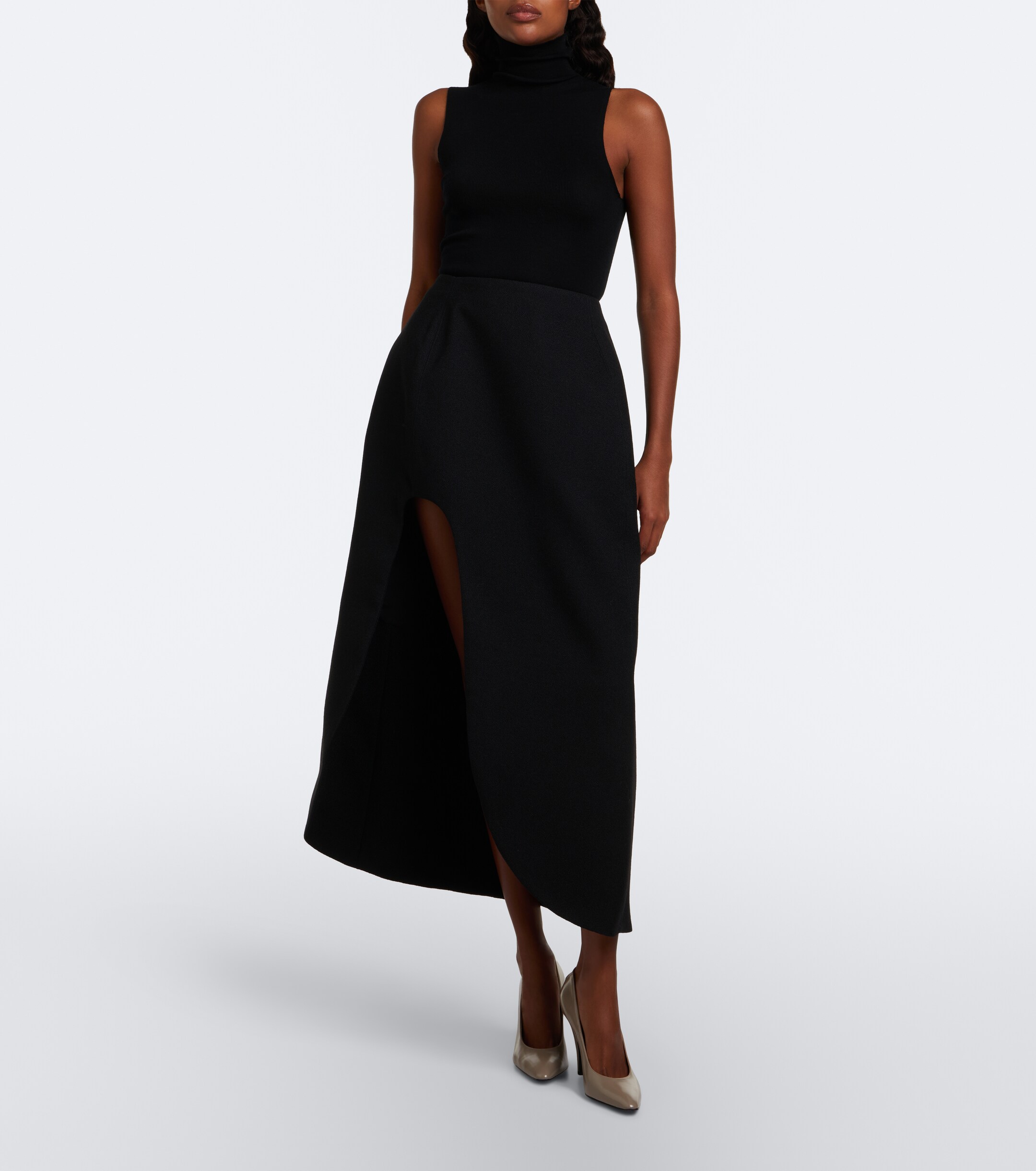Jil Sander Jil Sander Asymmetric virgin wool midi skirt