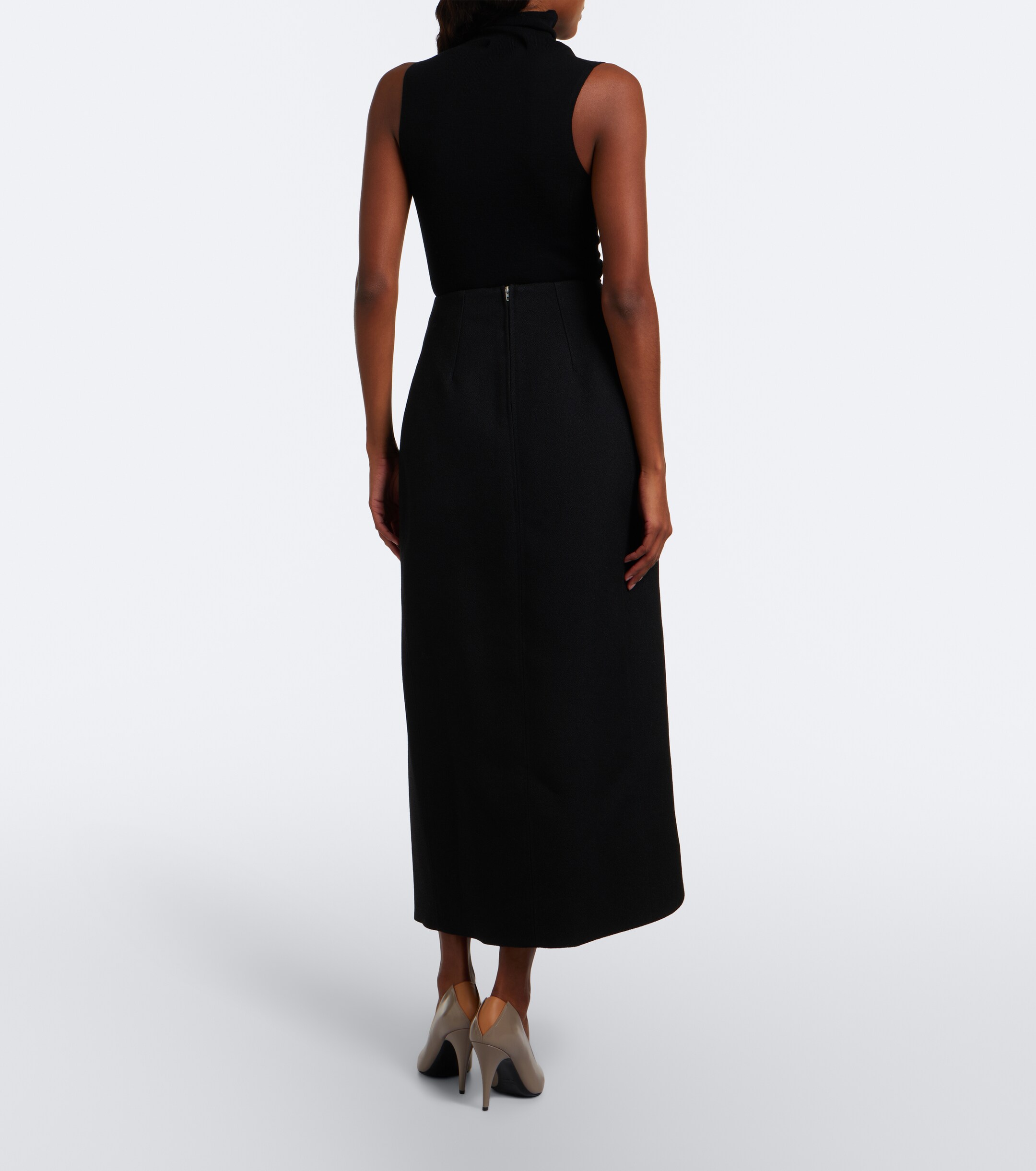 Jil Sander Jil Sander Asymmetric virgin wool midi skirt