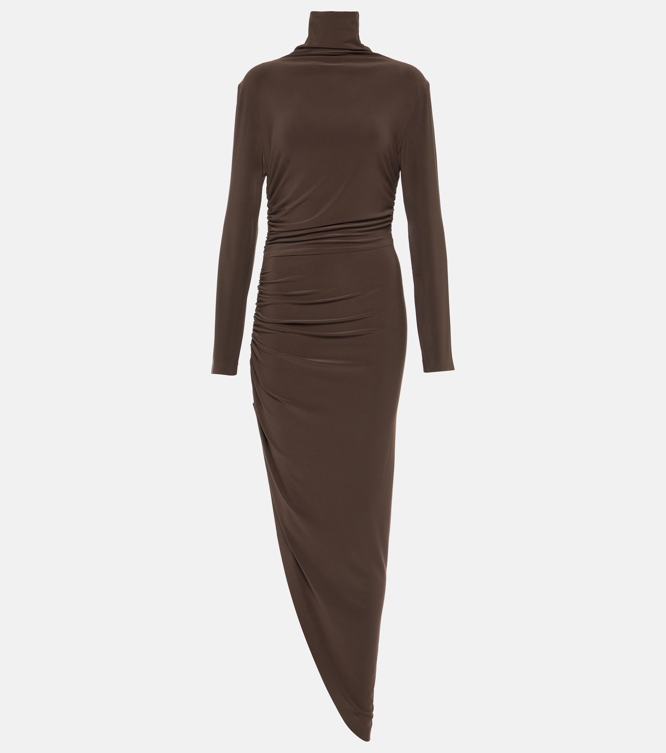 Norma Kamali Asymmetric turtleneck midi dress thumbnail