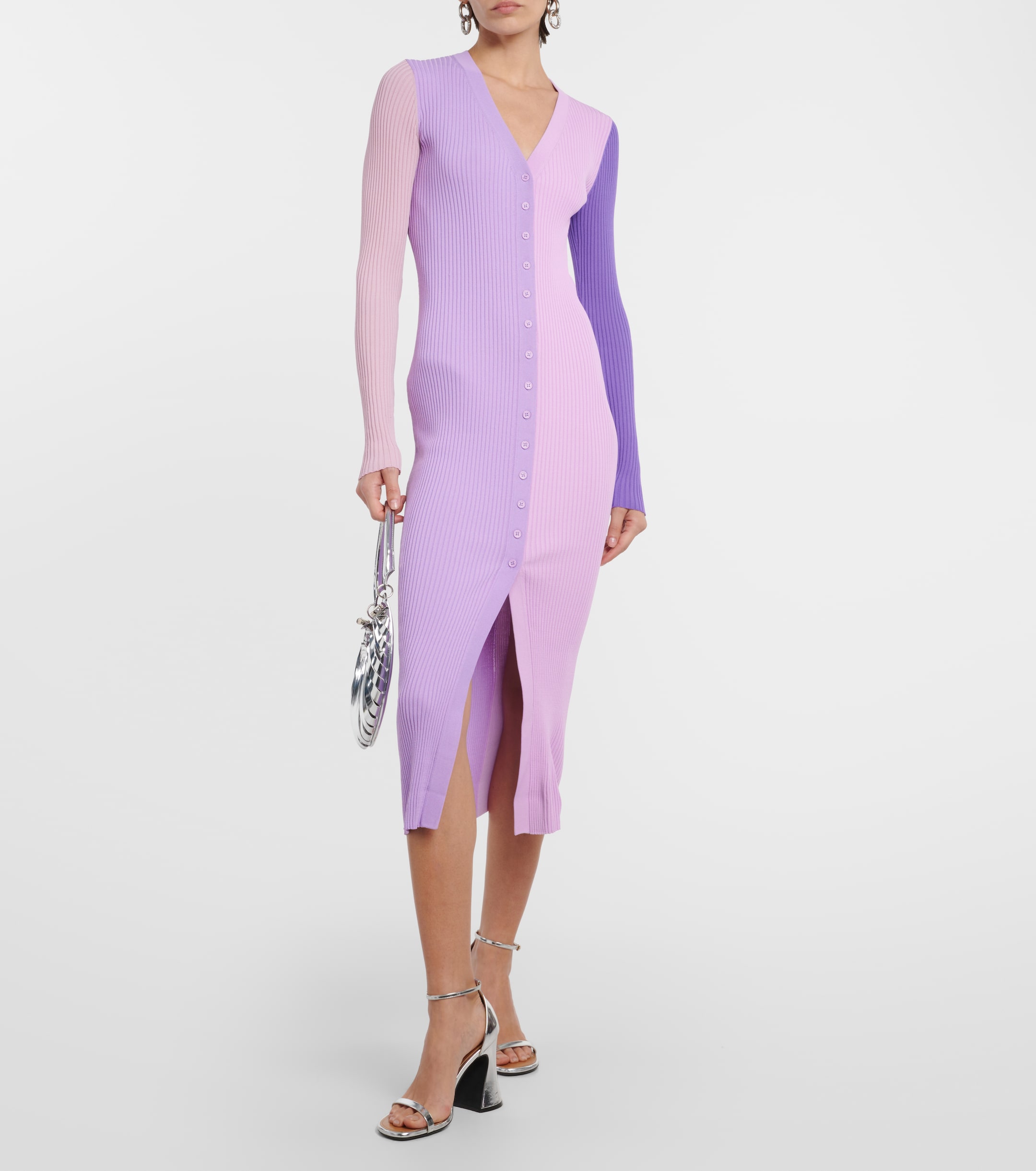 staud ribbed dress Staud Ribbed Wool-Blend Midi-Sweaterdress