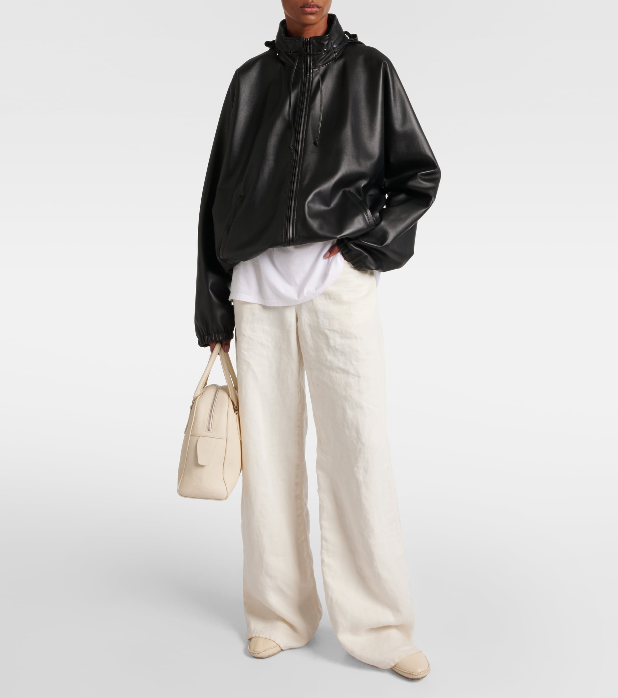 The Row Vasko leather slip-on shoes