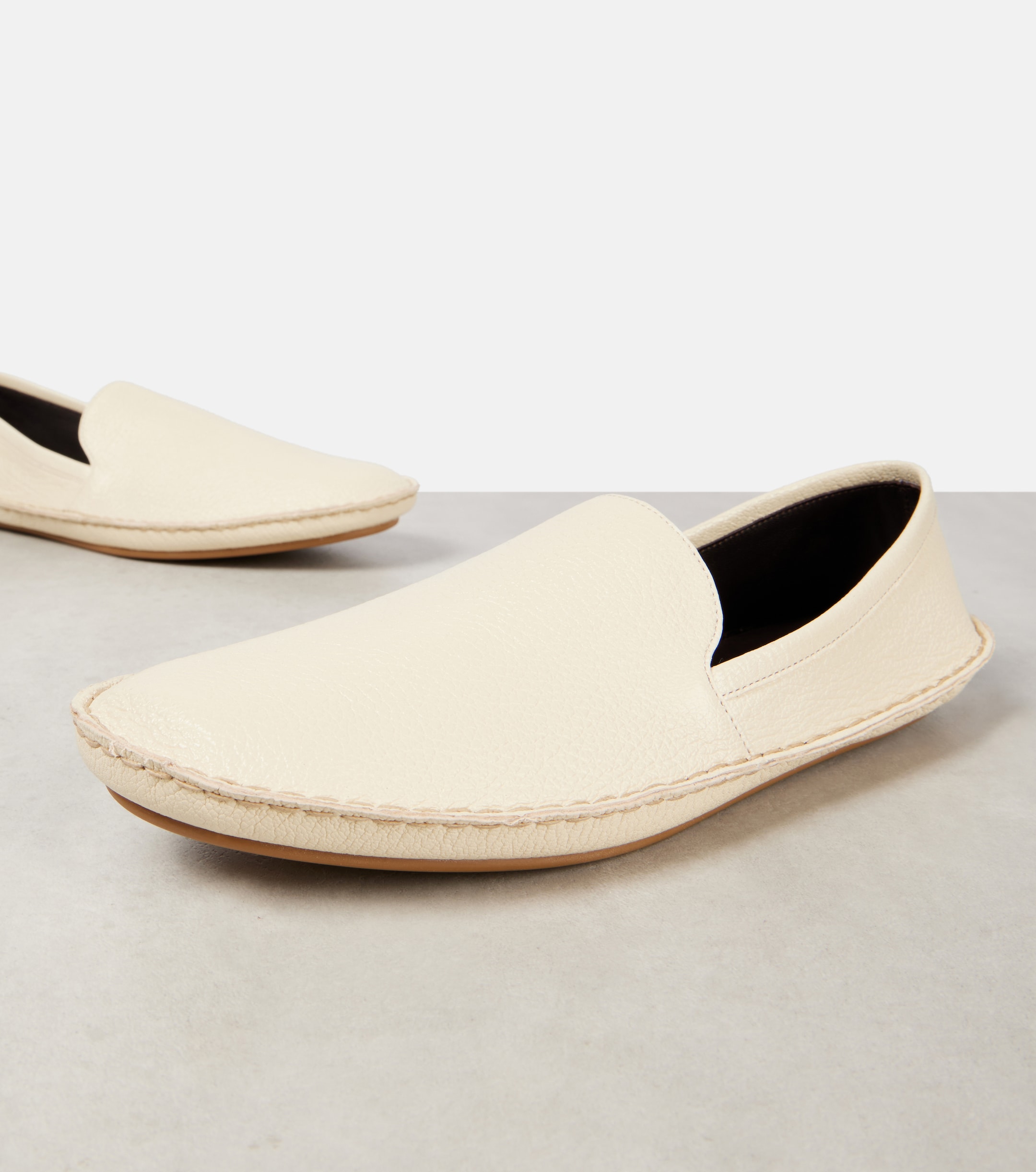 The Row Vasko leather slip-on shoes