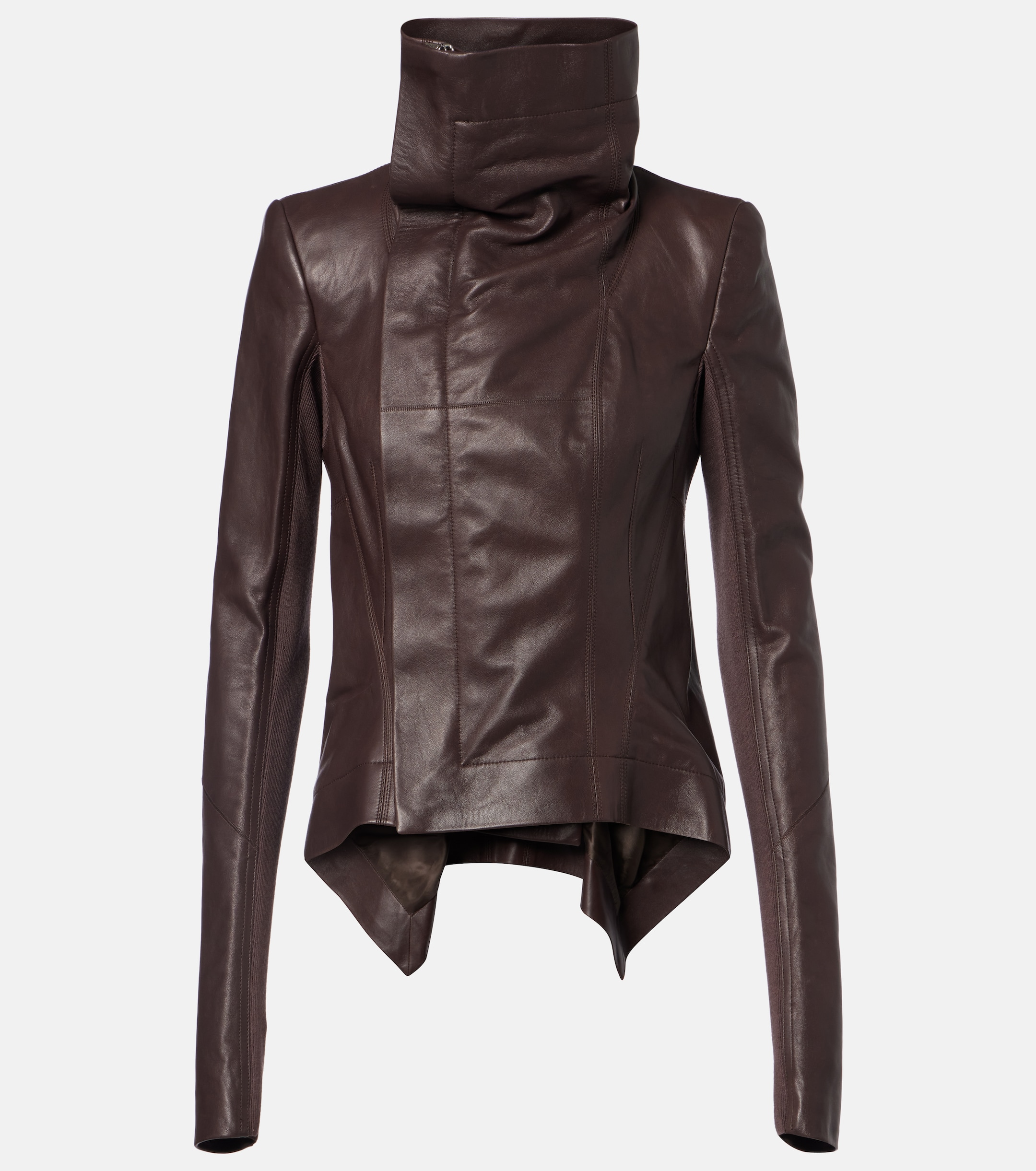 Rick Owens - Naska asymmetric leather jacket | Plush