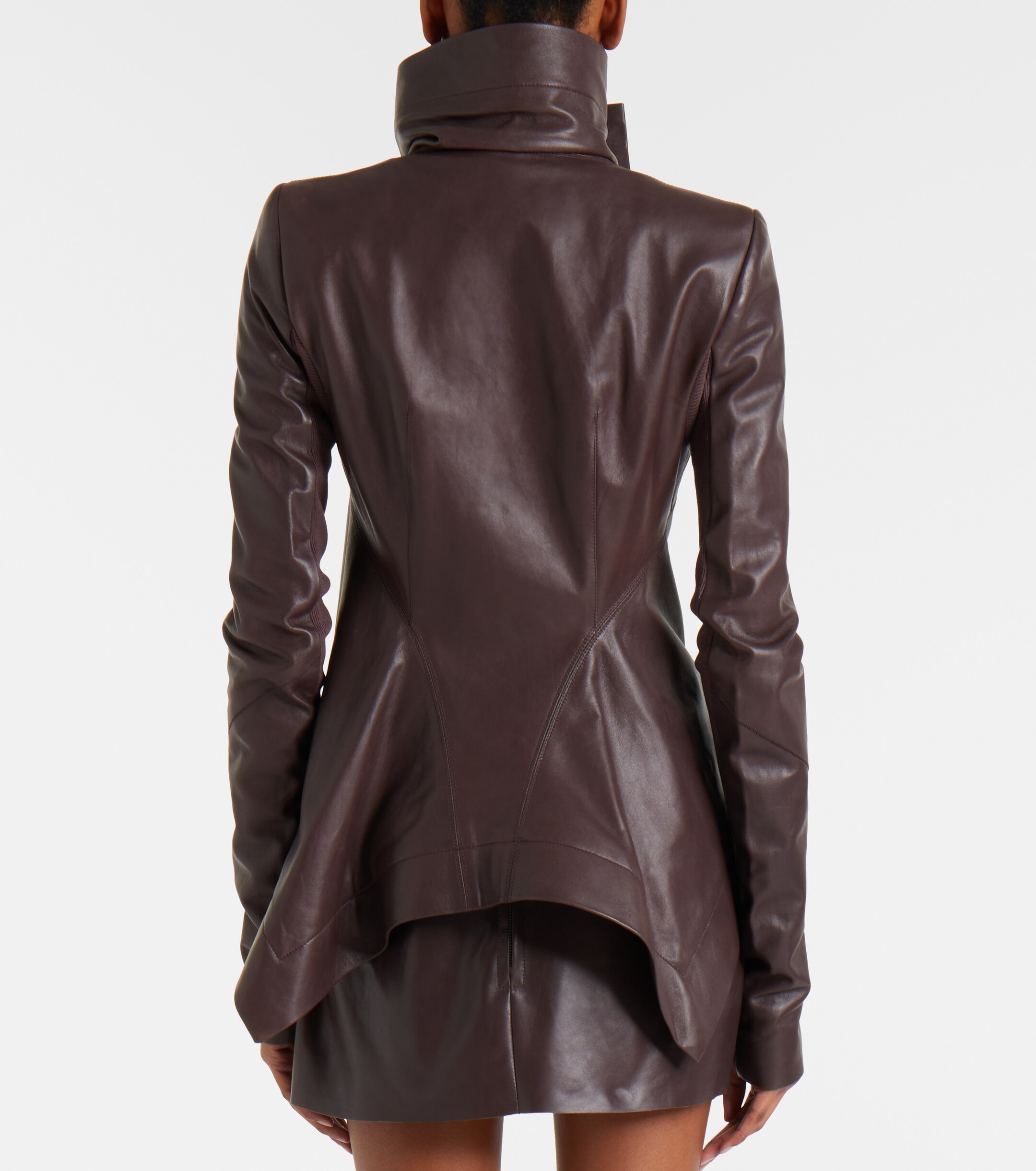Rick Owens - Naska asymmetric leather jacket | Plush